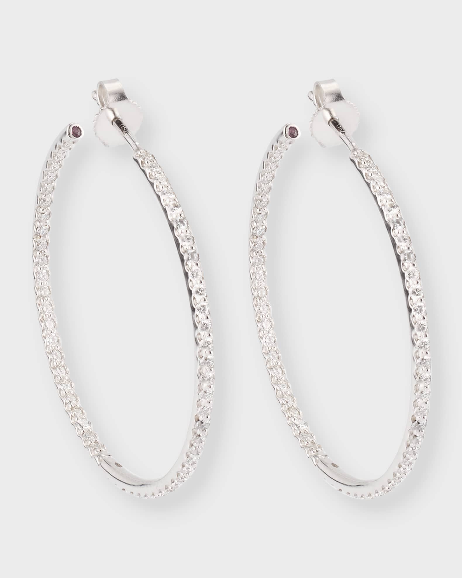 18k Extra-Large Diamond Hoop Earrings 0