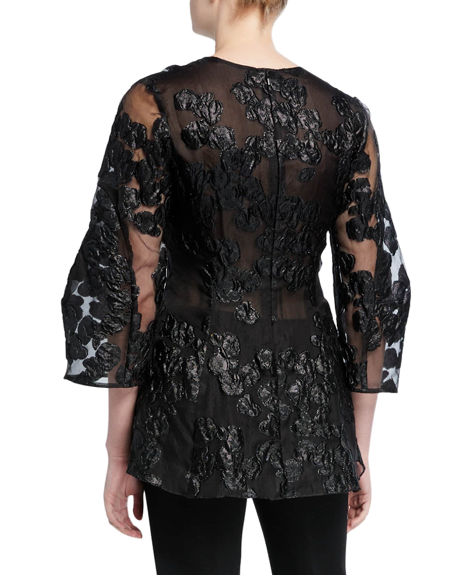 Lace Full-Sleeve V-Neck Blouse and Matching Items | Neiman Marcus
