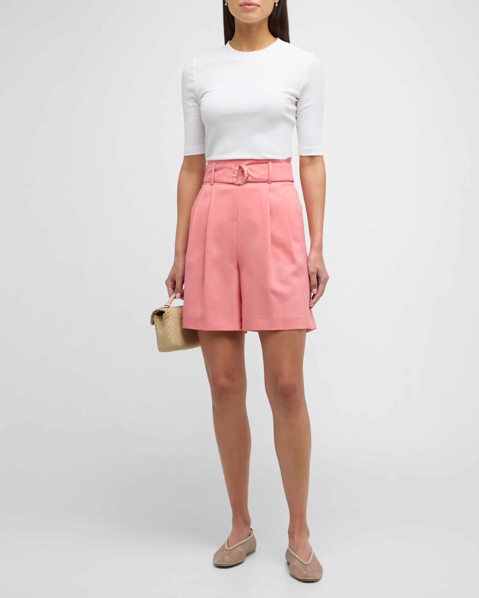 Cotton Cropped-Sleeve T-Shirt 1