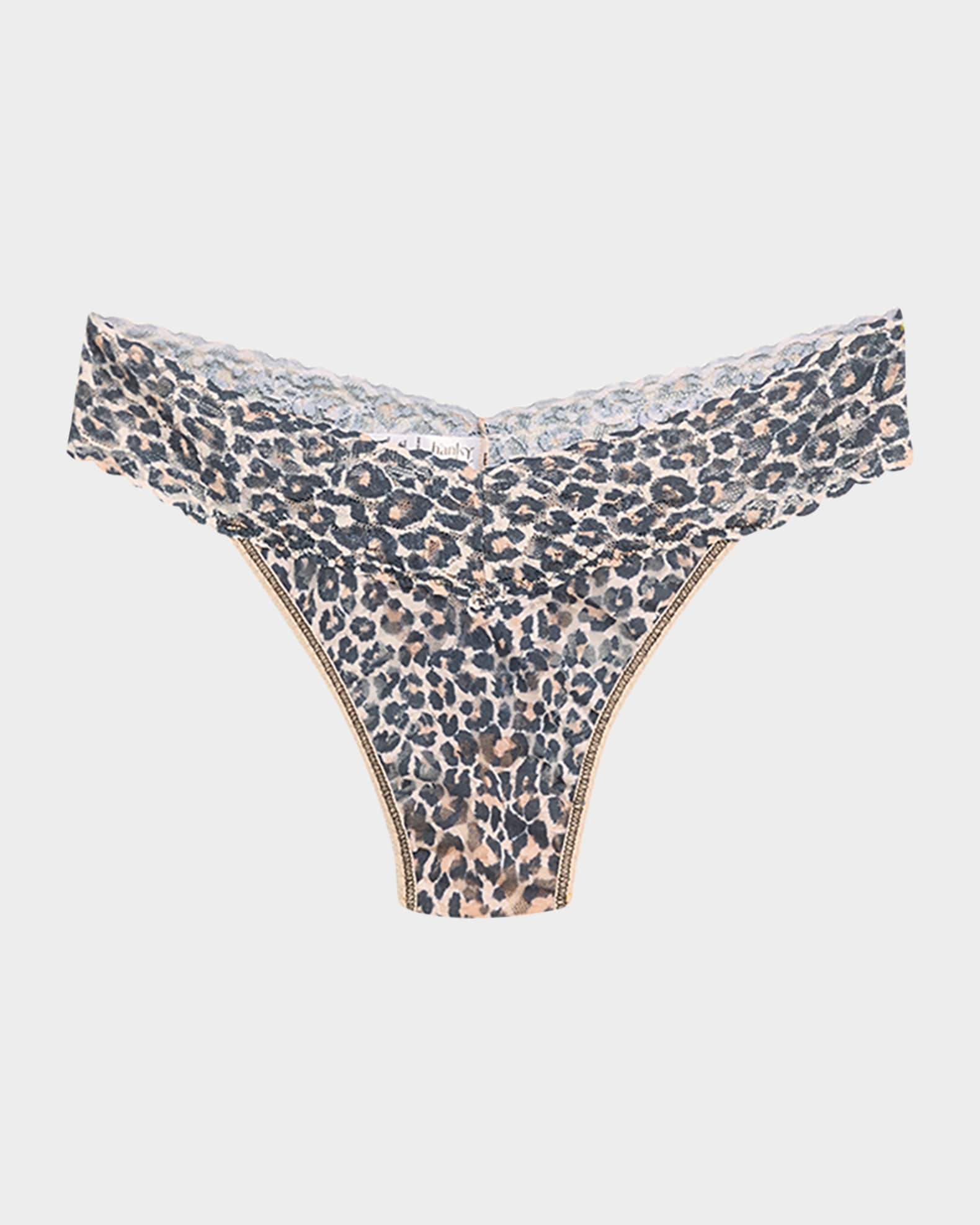 Leopard-Print Original-Rise Lace Thong 0