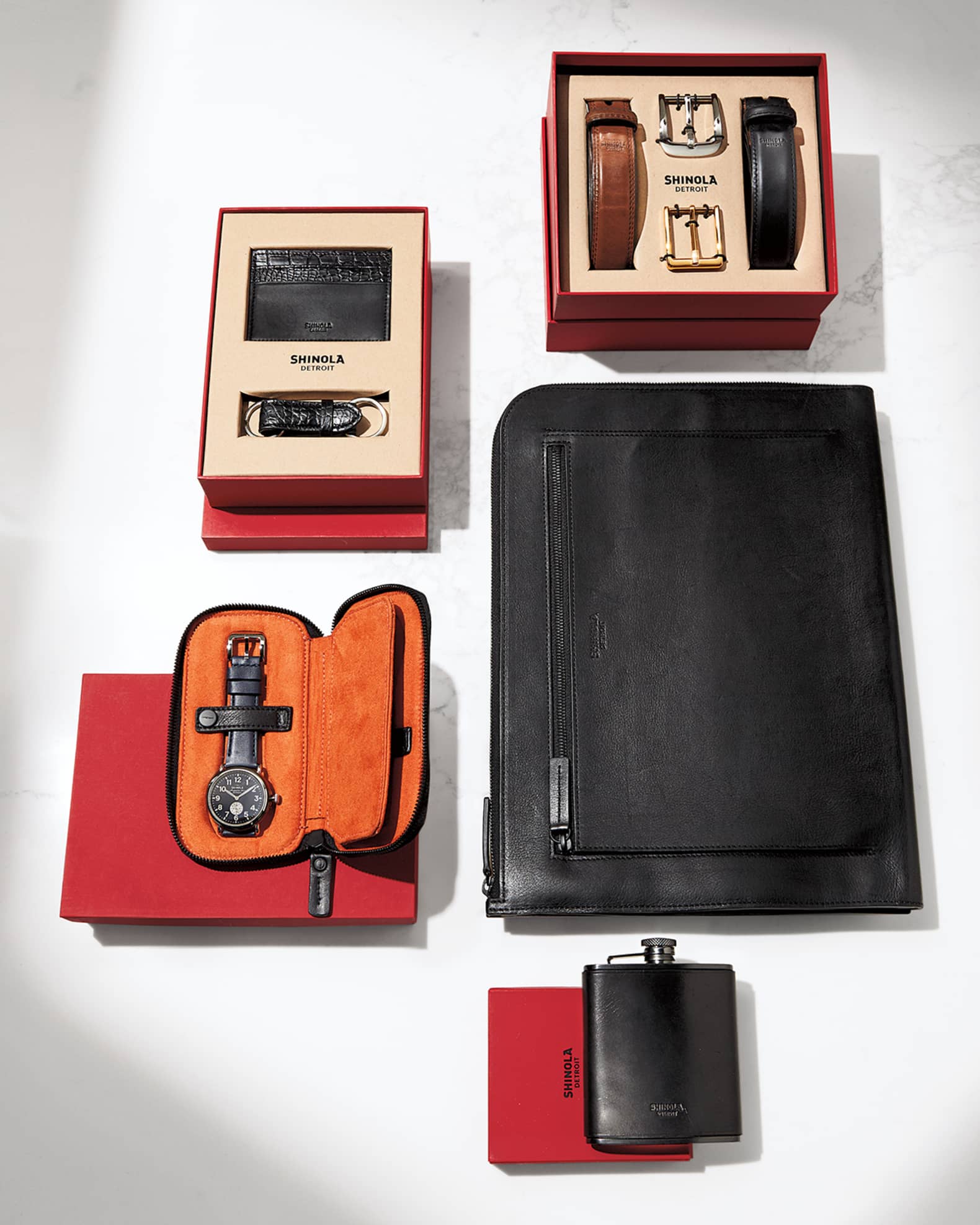 Shinola Men's Guardian Smooth Grain Leather Laptop Portfolio Case