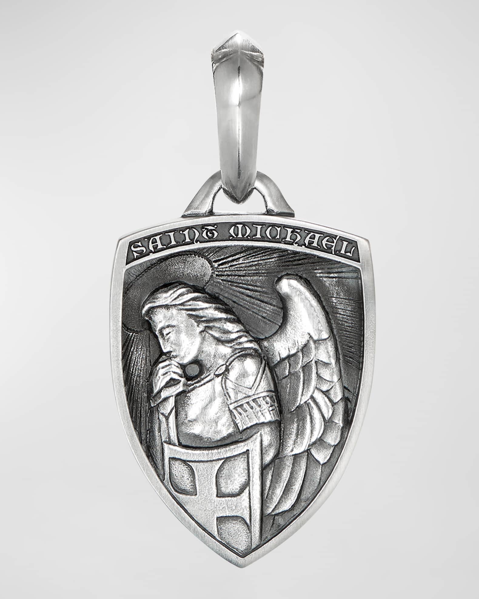 Men s St. Michael Pendant in Silver 26mm