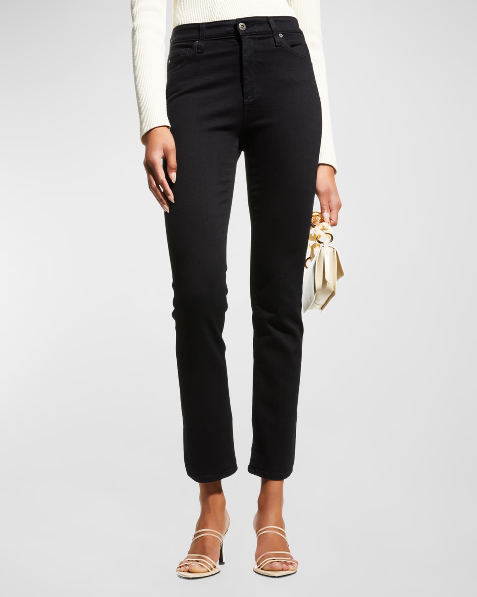 AG Jeans Mari High-Rise Slim Straight Jeans | Neiman Marcus
