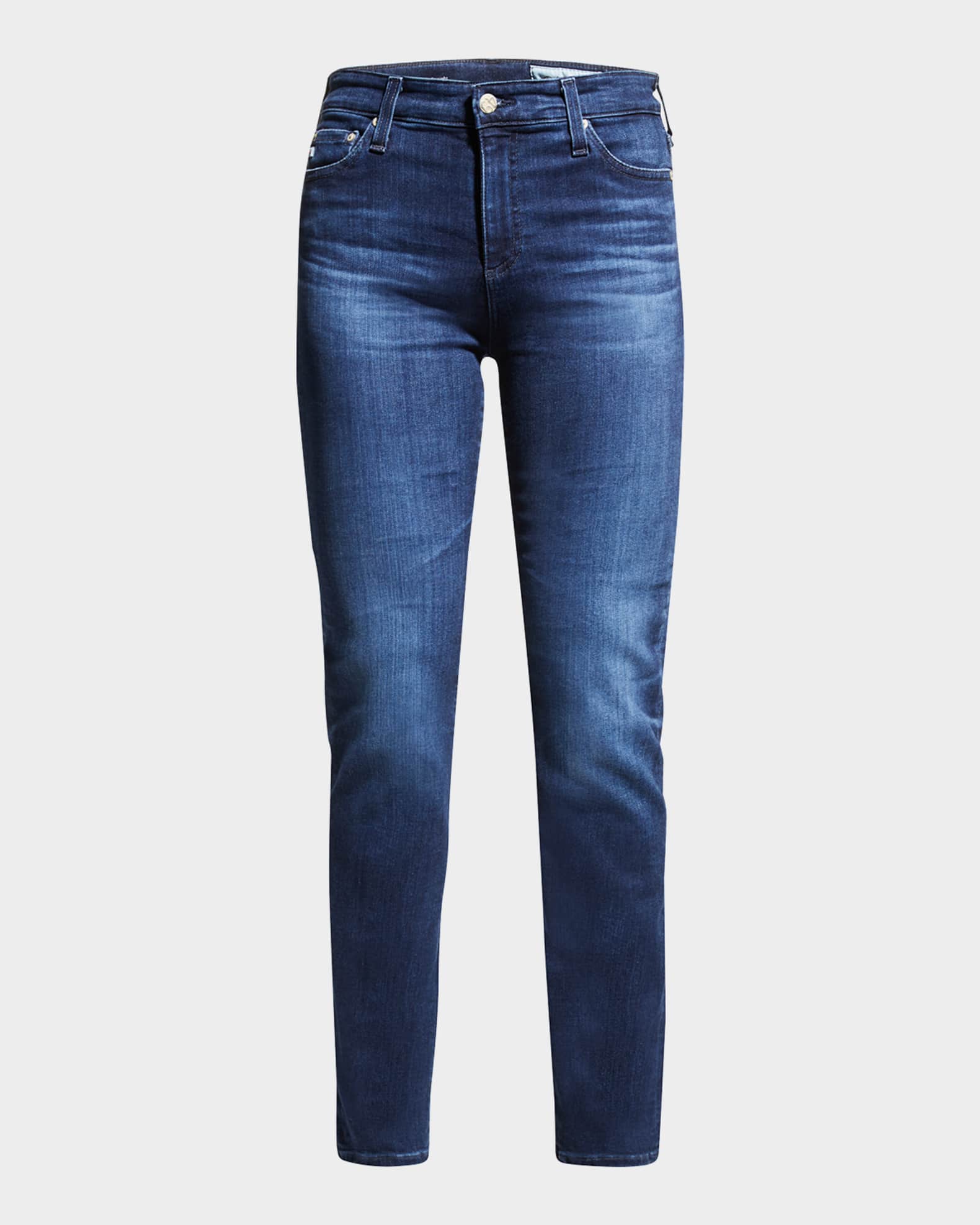 Mari High-Rise Slim Straight Jeans 0