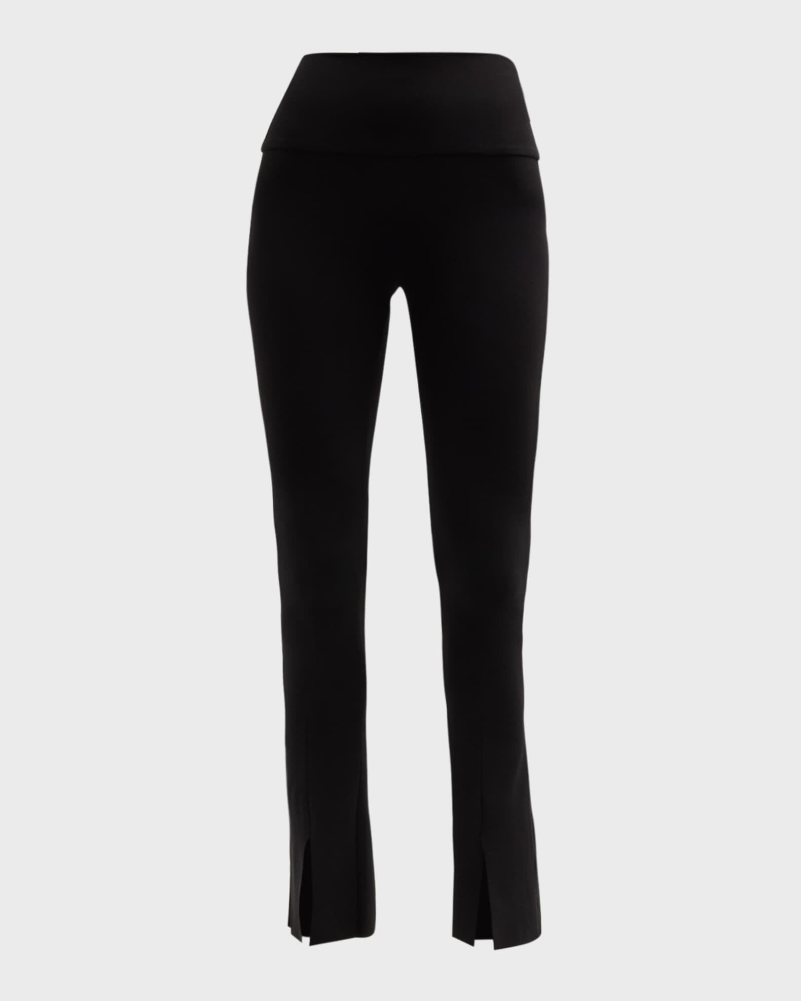 LEGGING W/ MESH BOTTOM – Black – Norma Kamali