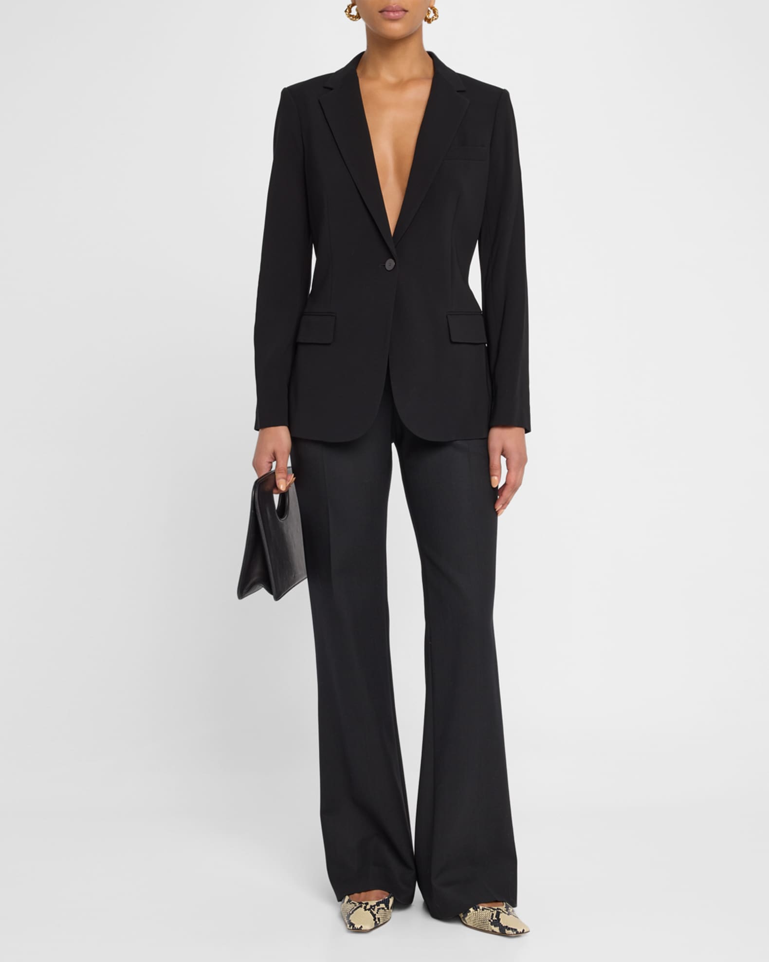 Admiral Crepe One-Button Staple Blazer 1