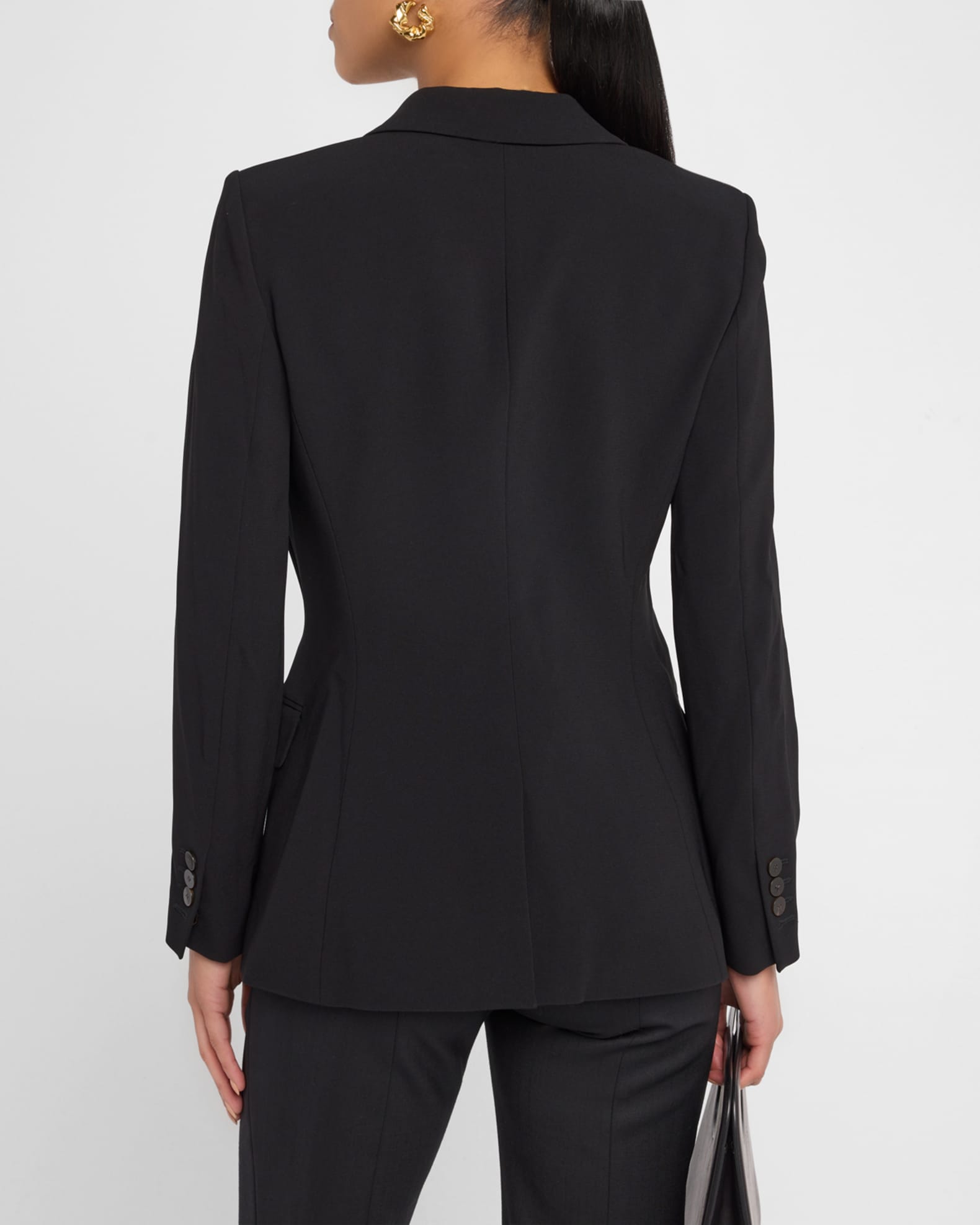 Admiral Crepe One-Button Staple Blazer | Neiman Marcus