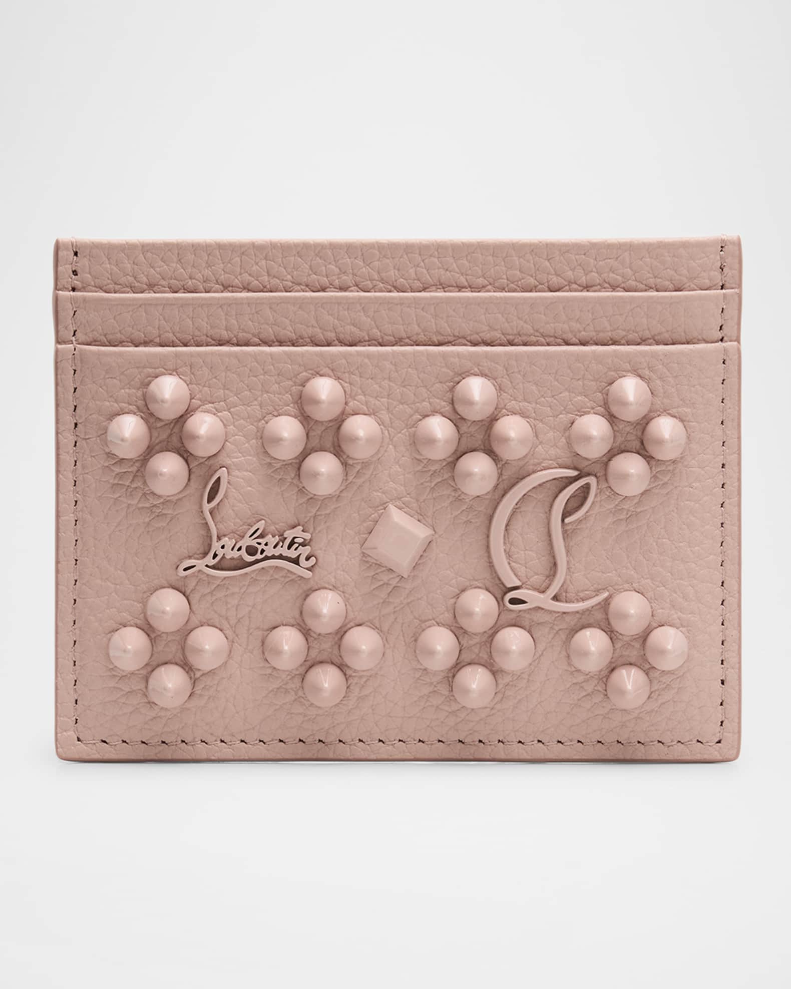 Kios Card Case in Leather with Loubinthesky Spikes 0