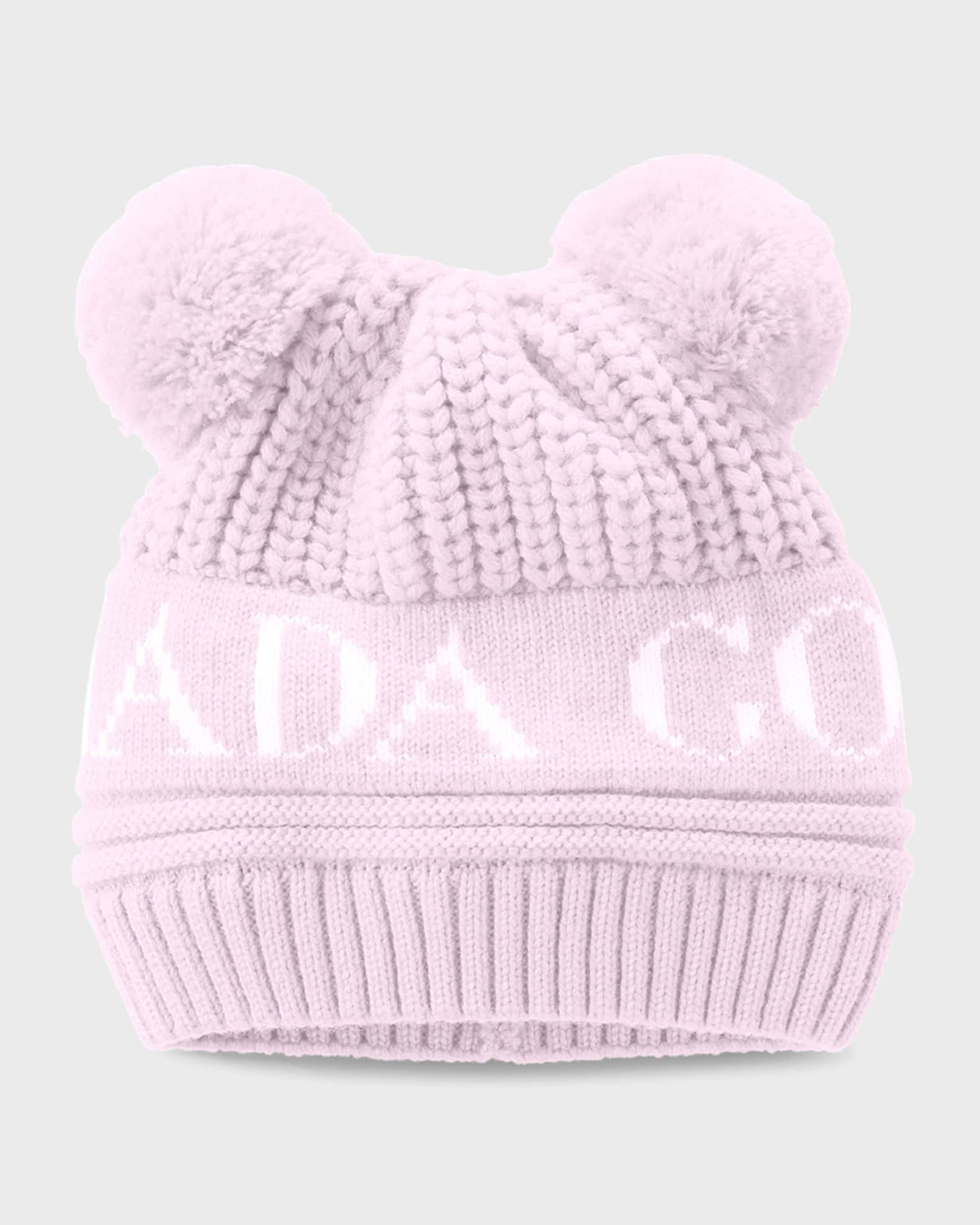 Marc Jacobs Kids logo-print knitted beanie hat - Pink