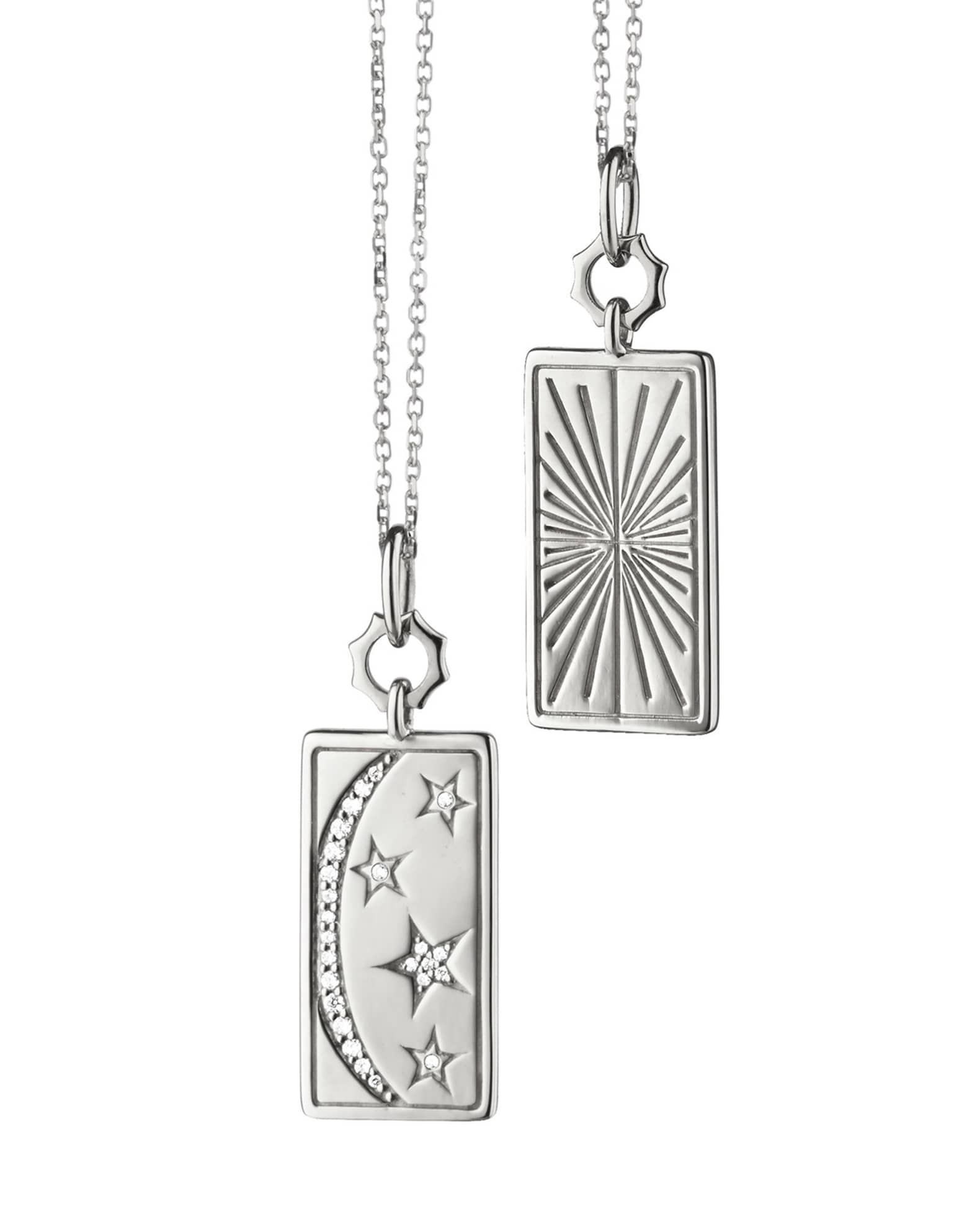 Sterling Silver "My Sun Moon Stars" Charm Necklace 0