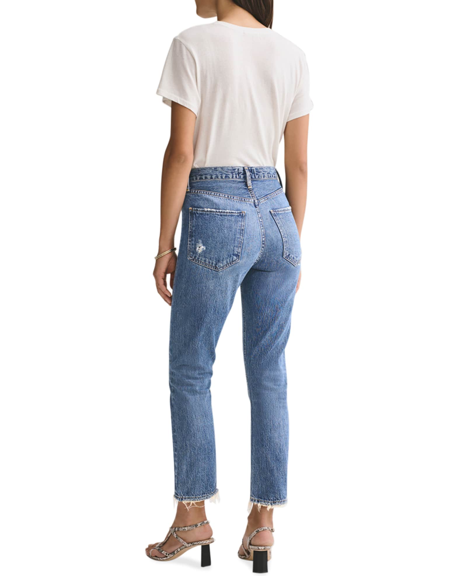 AGOLDE Riley High-Rise Straight Crop Jeans | Neiman Marcus