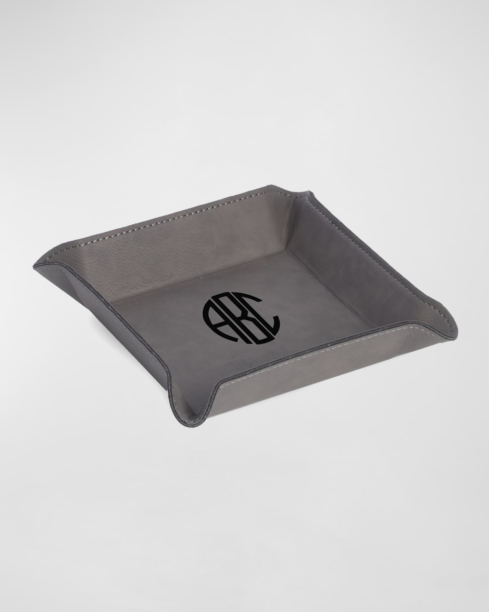 Men's Personalized Vegan Leather Valet Tray 0