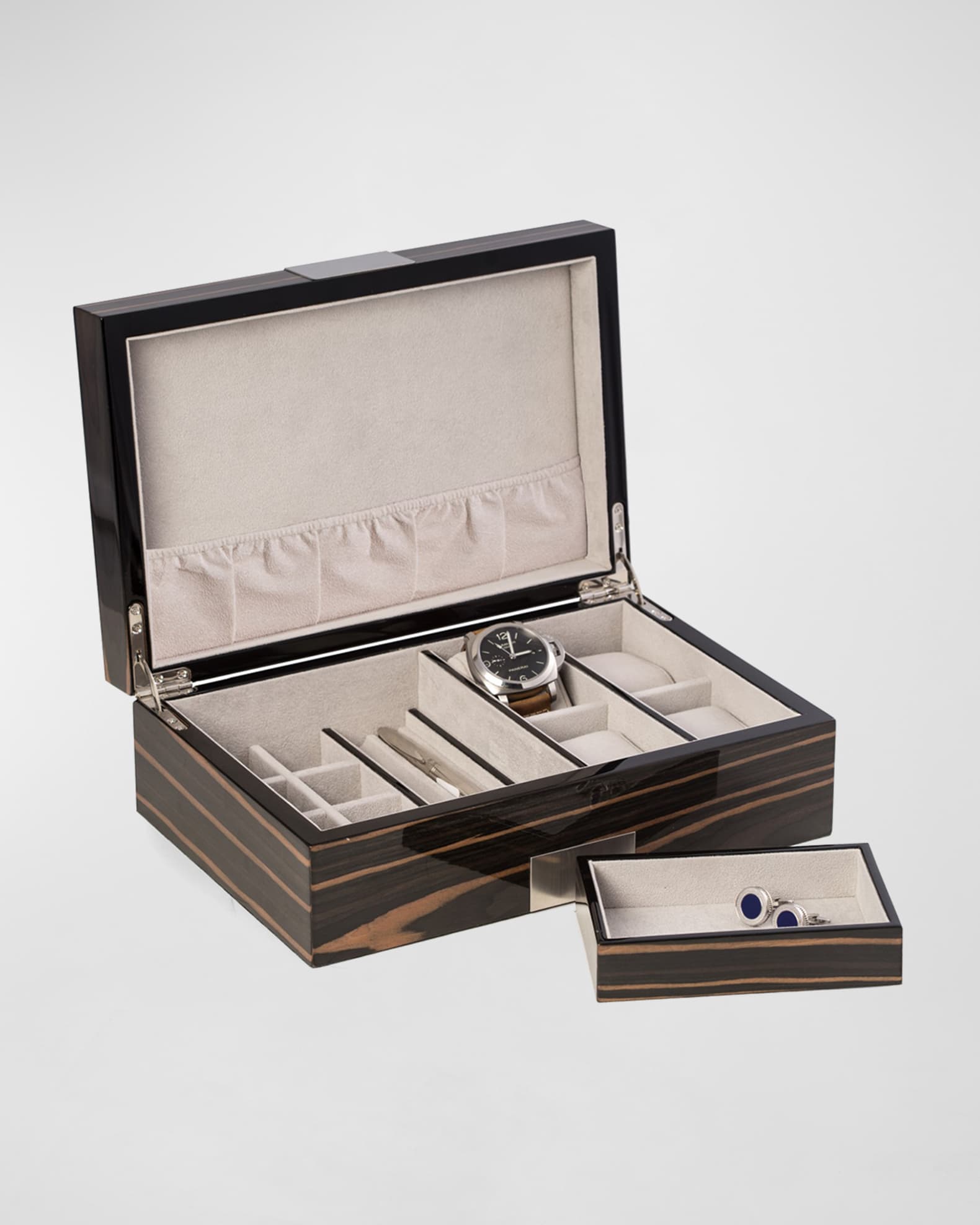 Men's Personalized Wooden Watch Accessory Storage Case 1