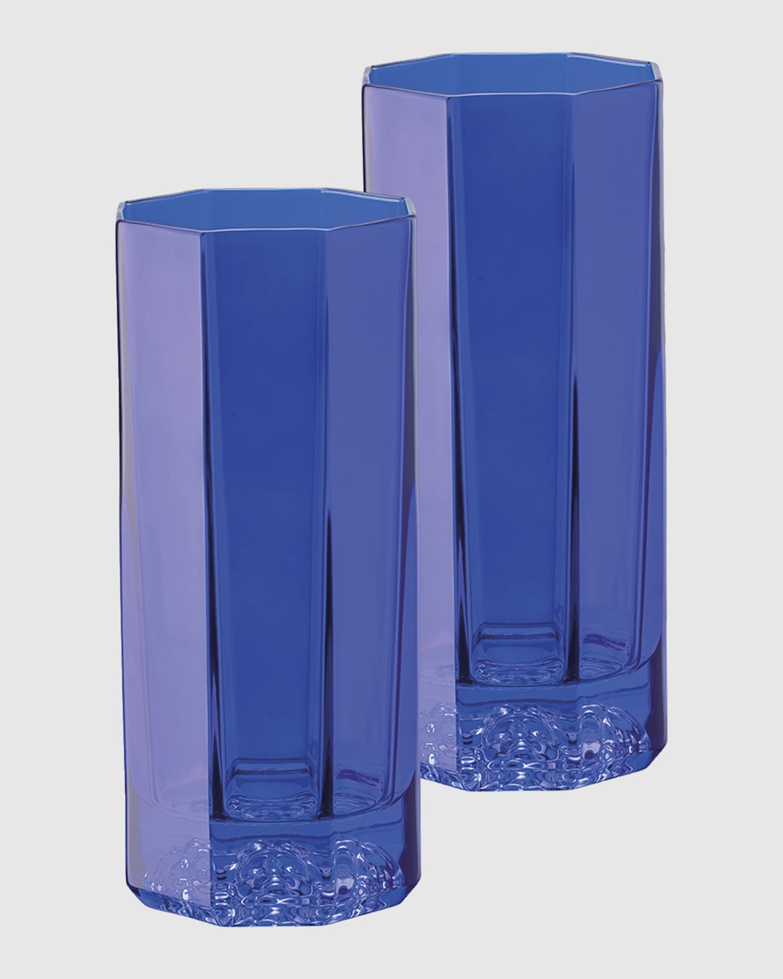Medusa Lumiere Blue Long Drinking Glasses, Set of 2 0