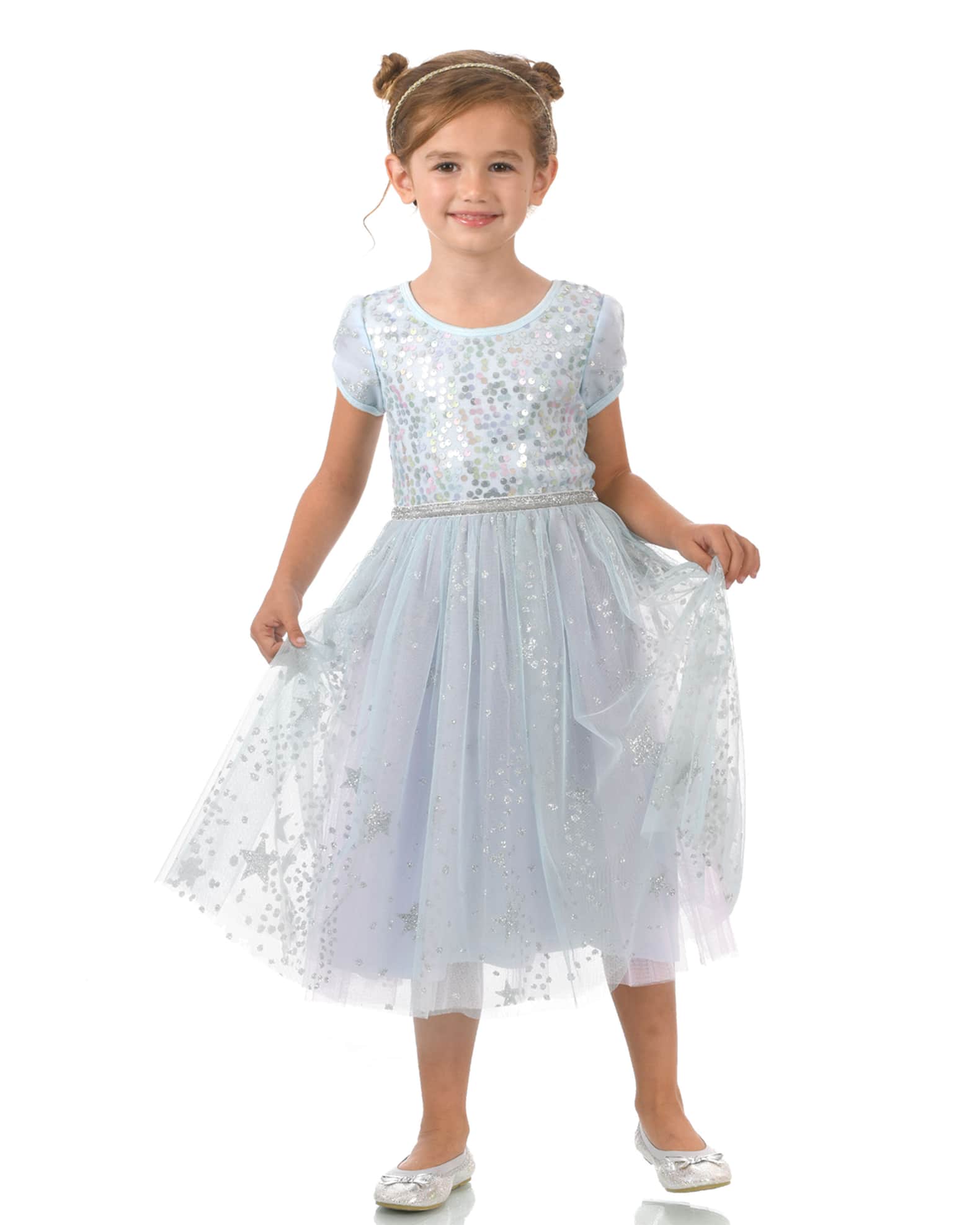 Girl's Ice Princess Sequin Glitter Dress | Neiman Marcus