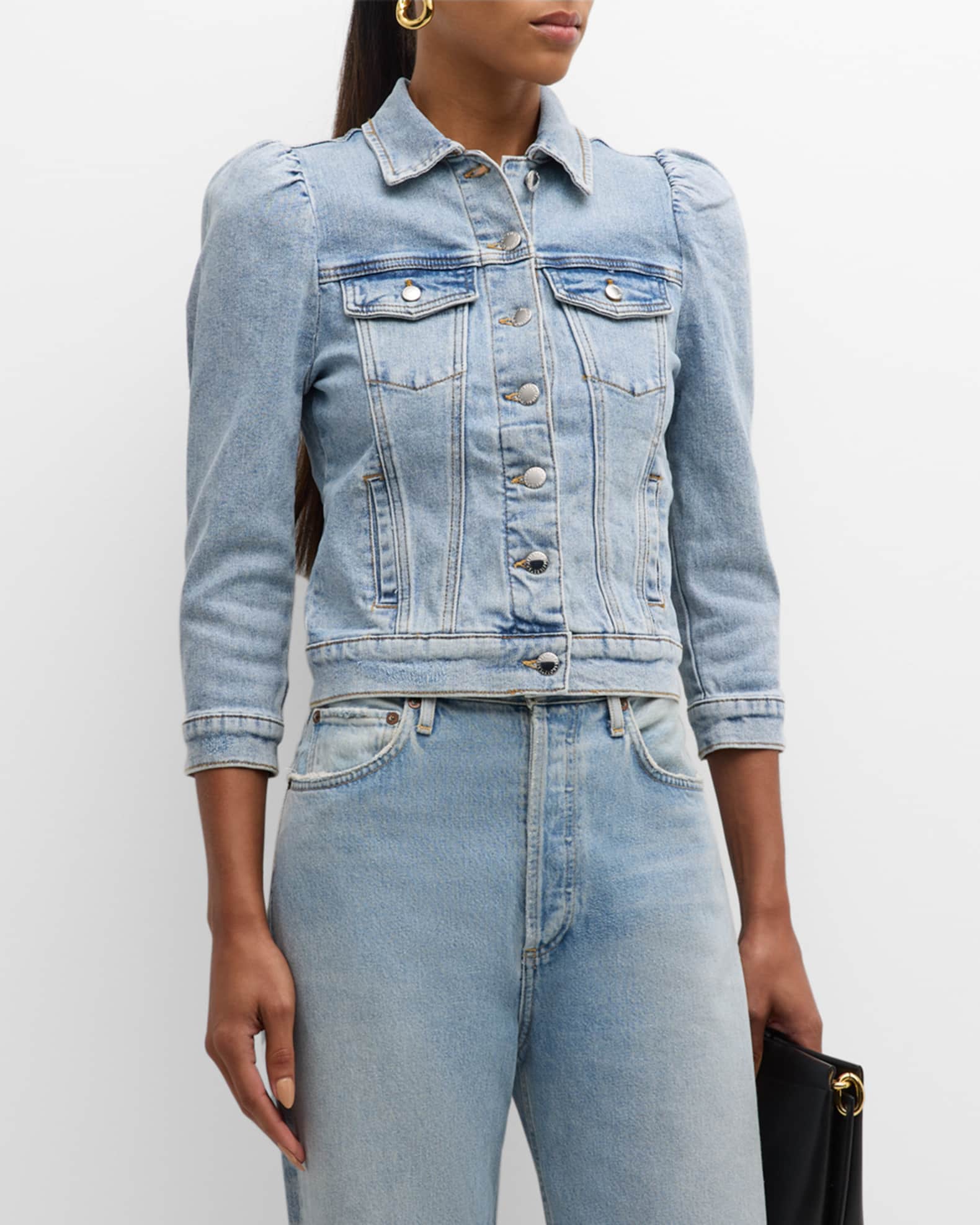 Retrofete Ada Puff Sleeve Denim Jacket Neiman Marcus