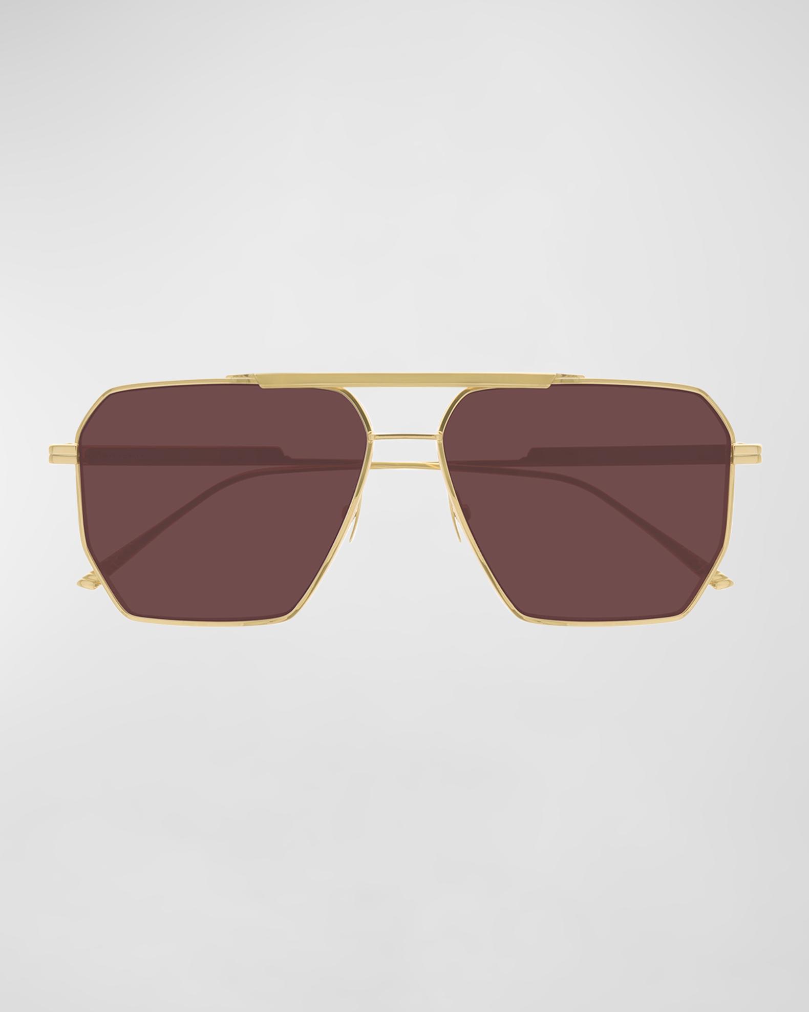 Bottega Veneta Silver Metal Sunglasses