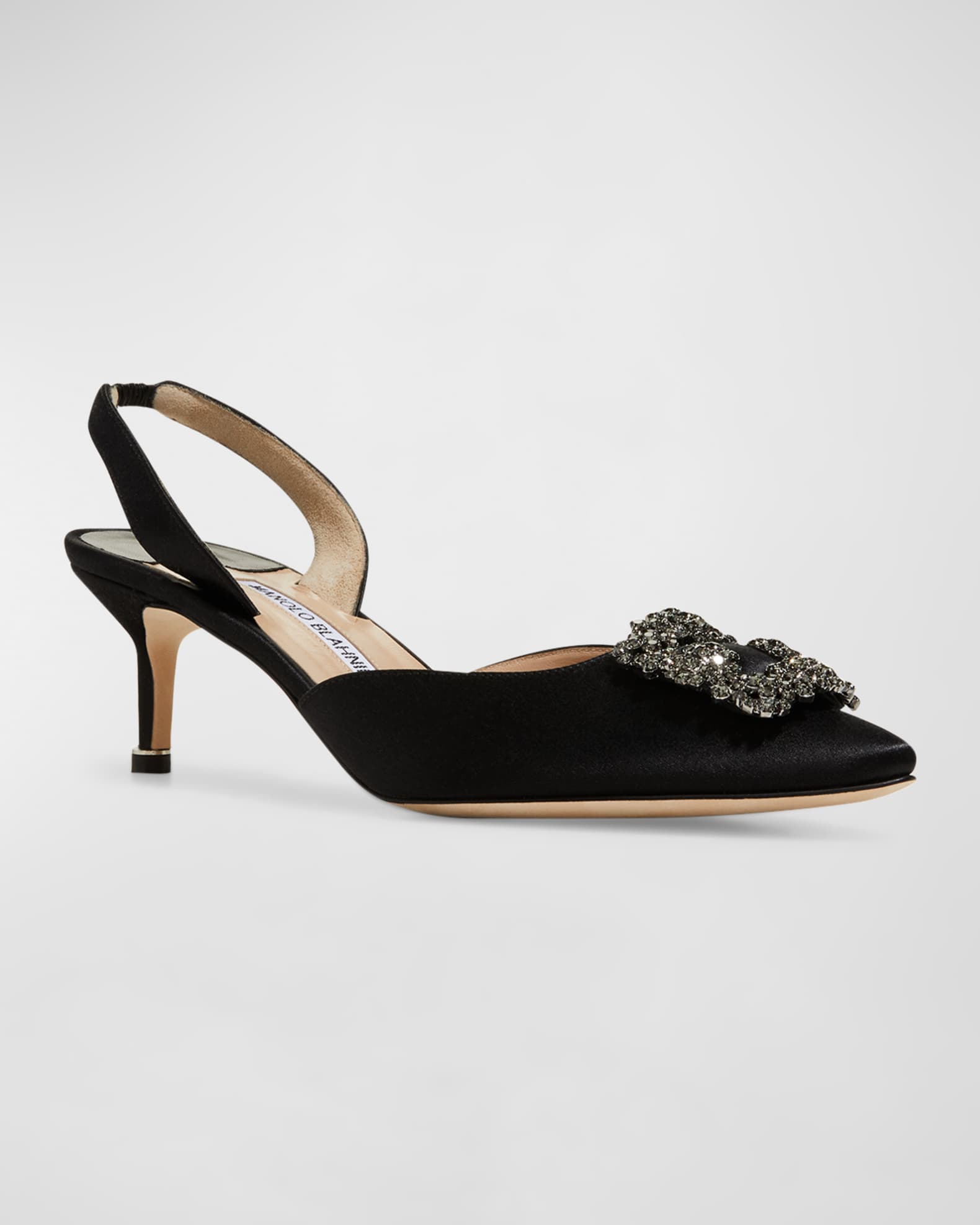Hangisi Kitten Heel Satin Slingback Pumps Neiman Marcus