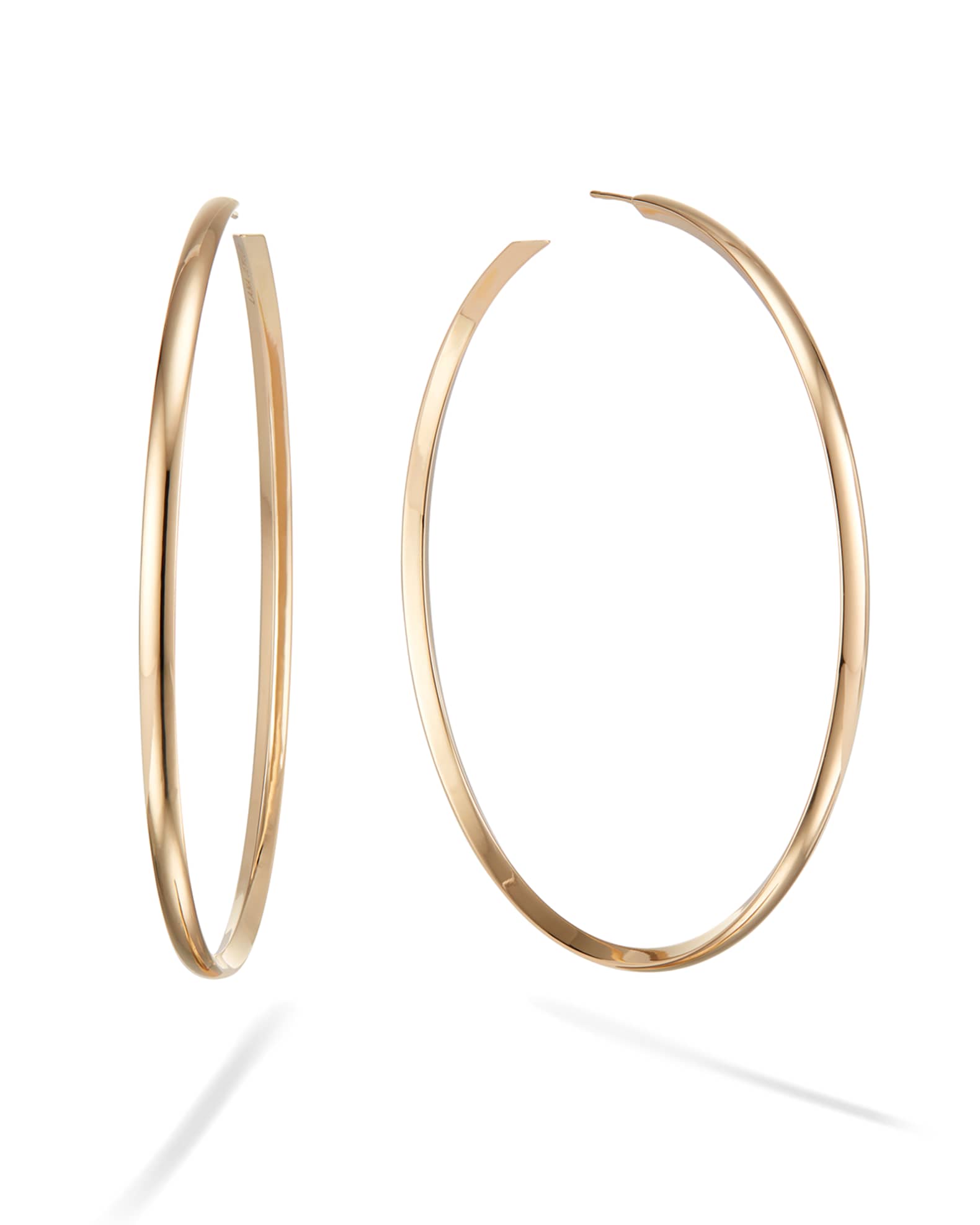 LANA 14k Wide Curve Royal Hoop Earrings, 80mm Neiman Marcus