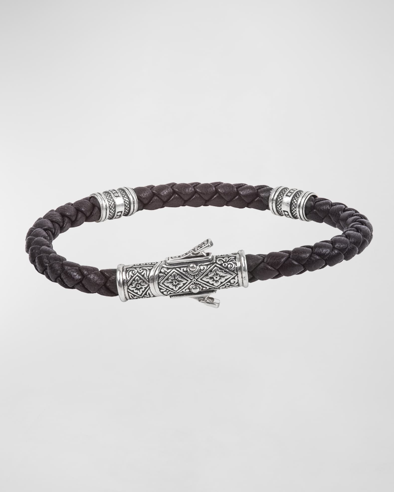 アクセサリー wjk  cow leather braided bracelet wht Konstantino 18K White Gold Braided Leather Bracelet | Neiman