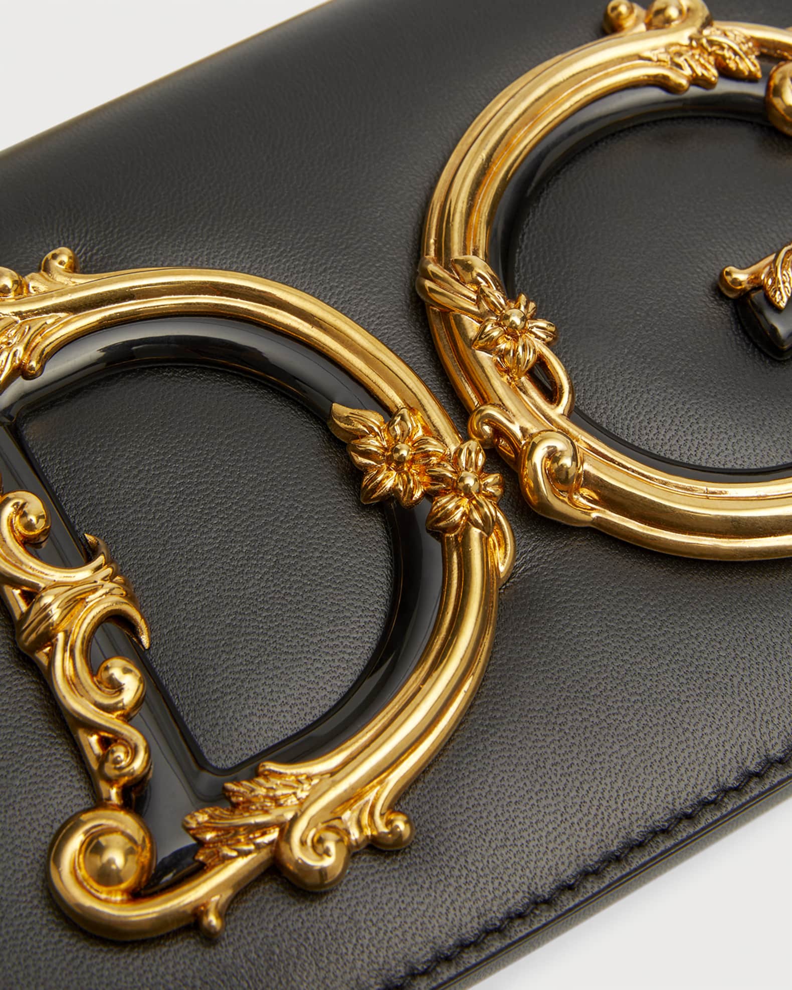 Dolce&Gabbana Baroque Small Leather Crossbody Bag | Neiman Marcus