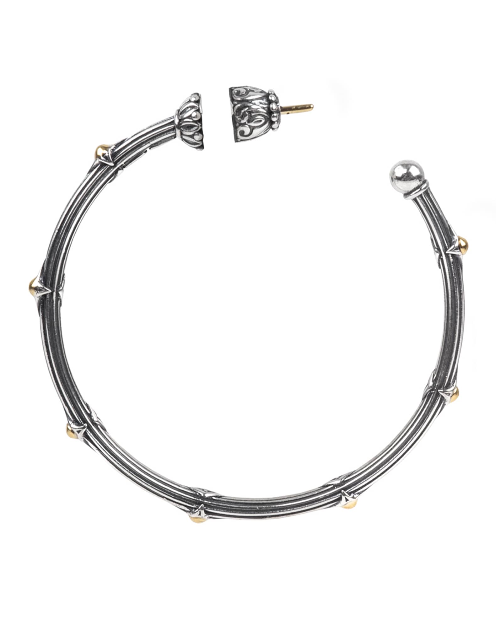 Delos Two-Tone Medium Hoop Earrings 1