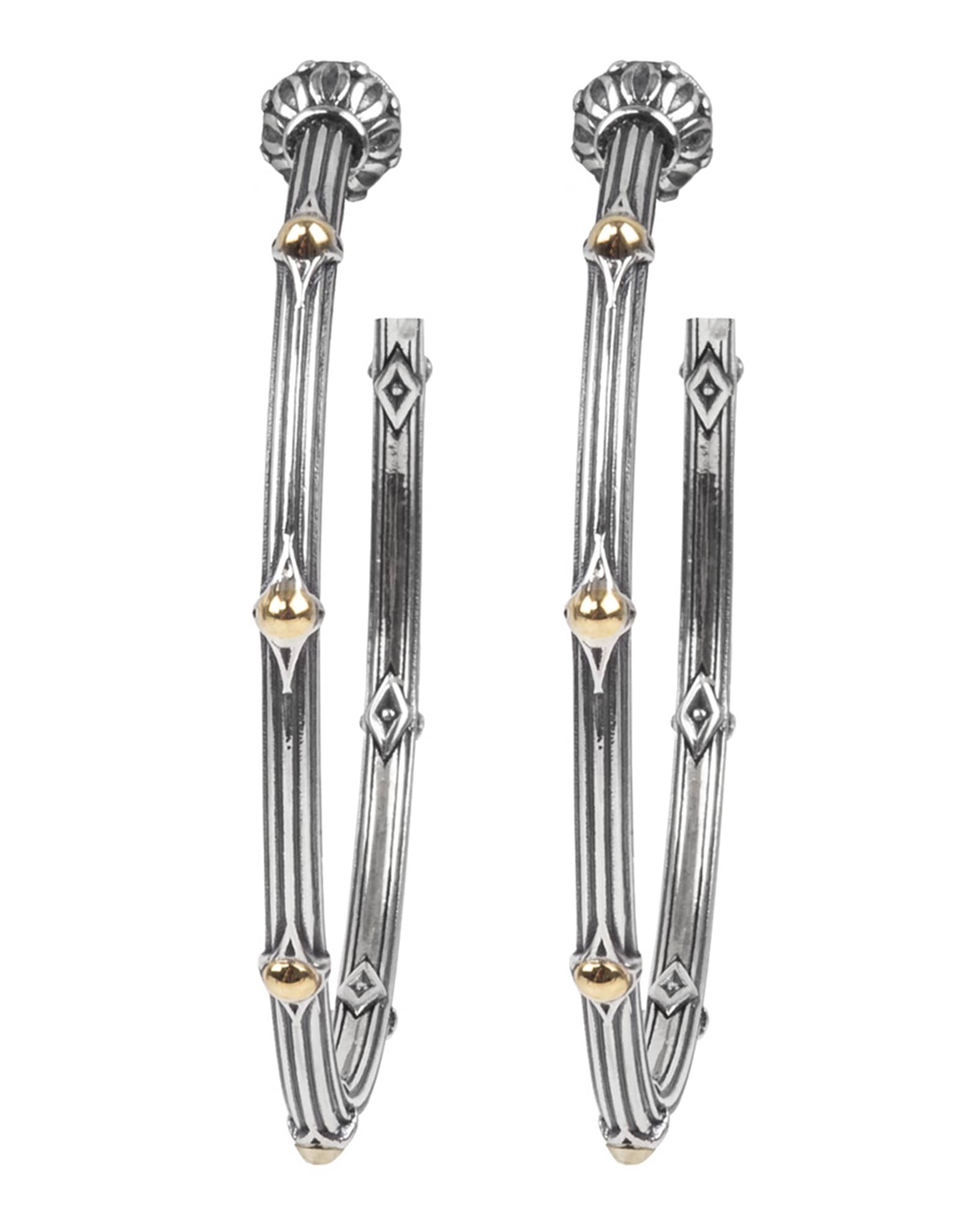 Delos Two-Tone Medium Hoop Earrings 0