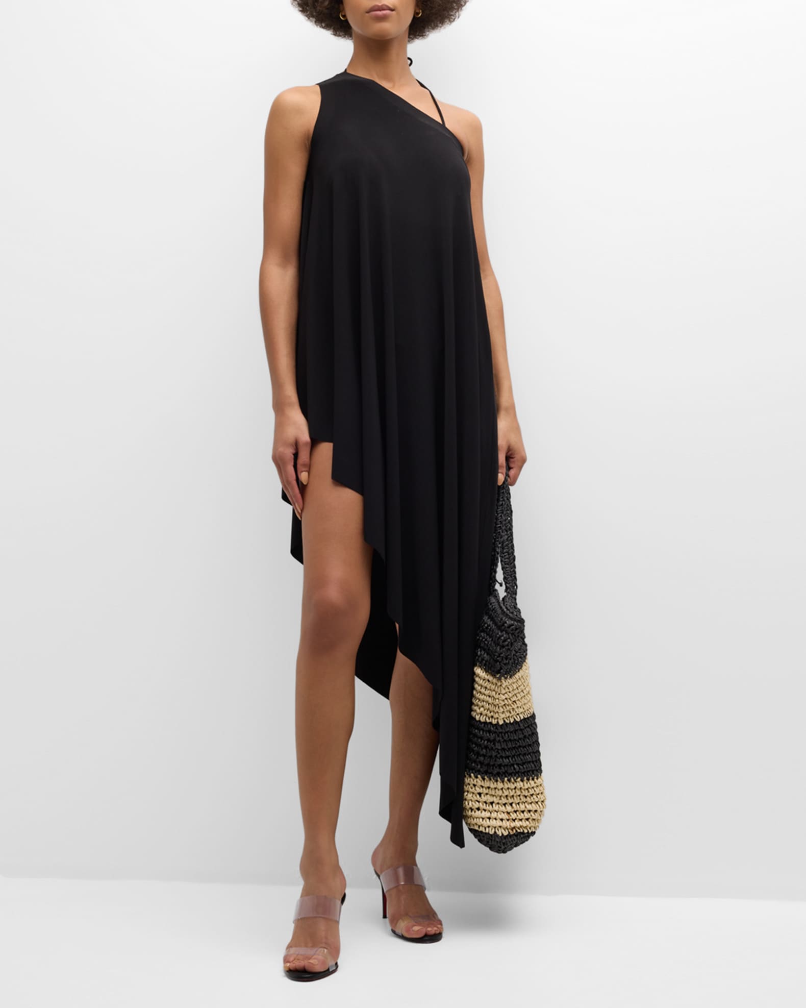 Norma Kamali One-Shoulder Diagonal Tunic Coverup | Neiman Marcus