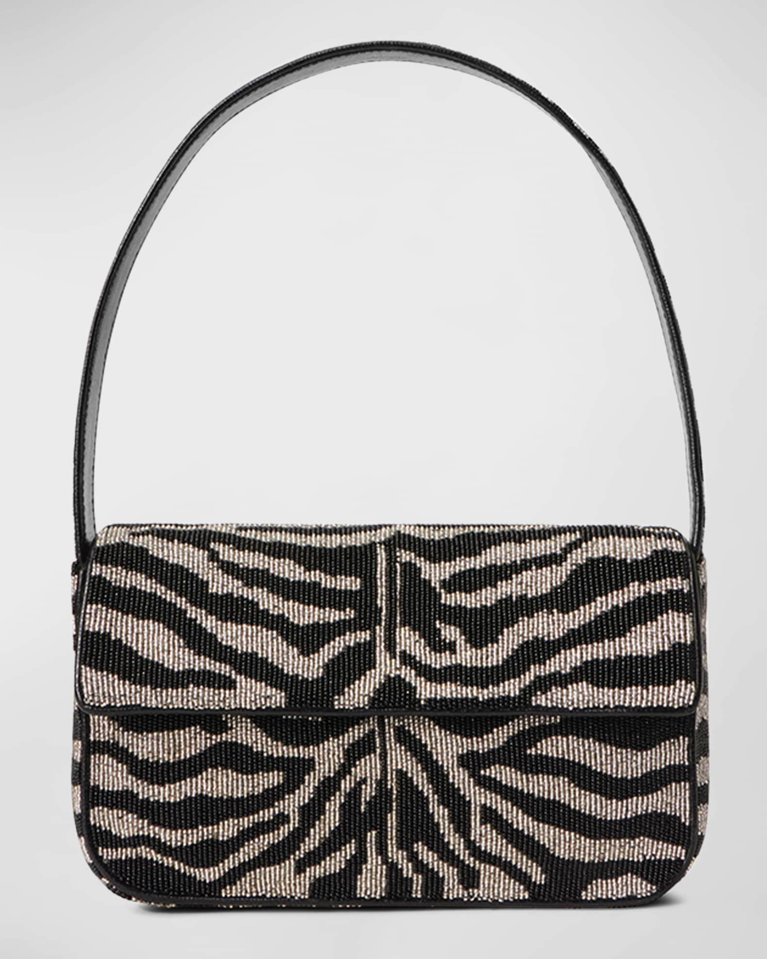 Black Stripe Beaded Purse