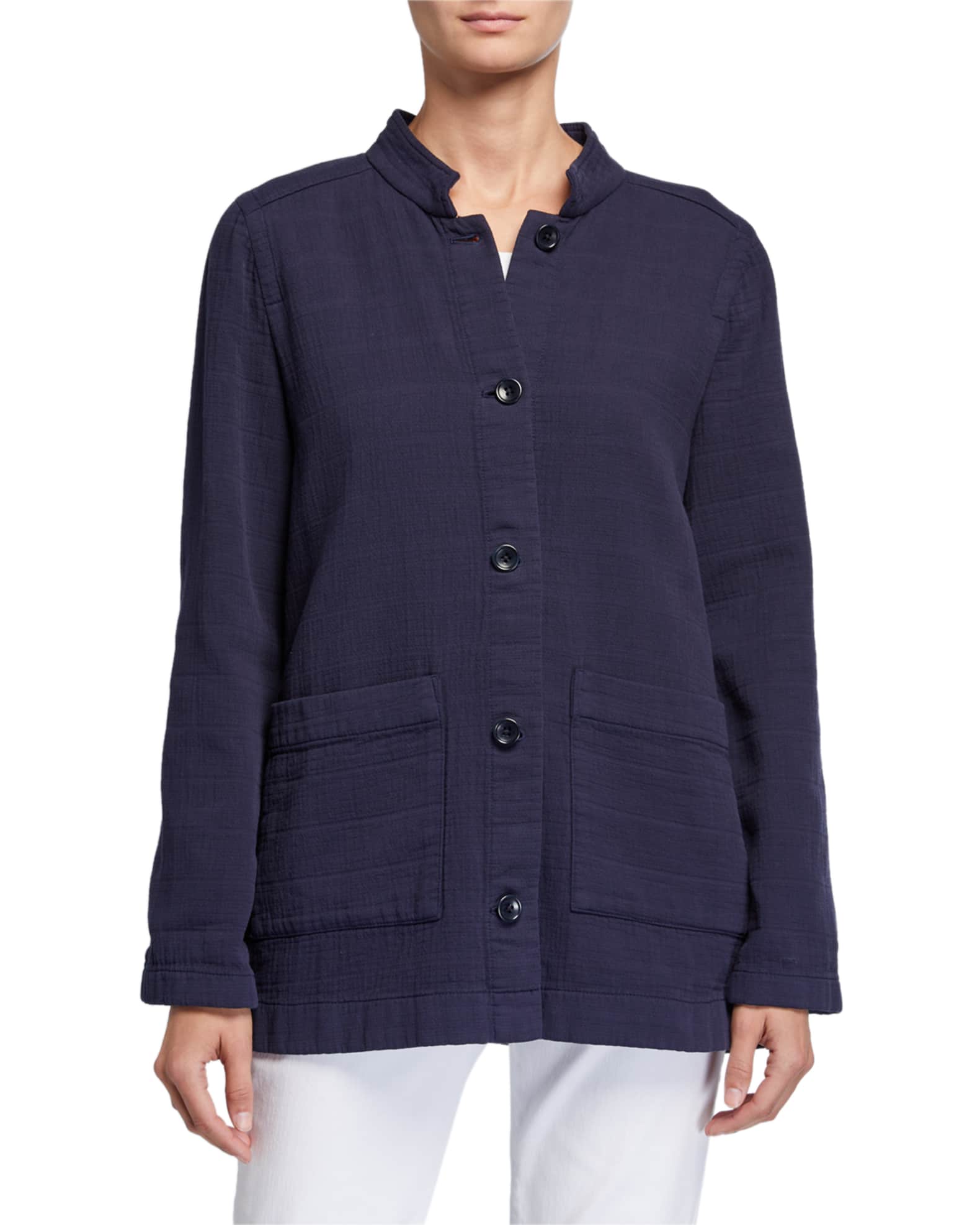 Organic Cotton Channel Jacket w/ Mandarin Collar and Matching Items ...