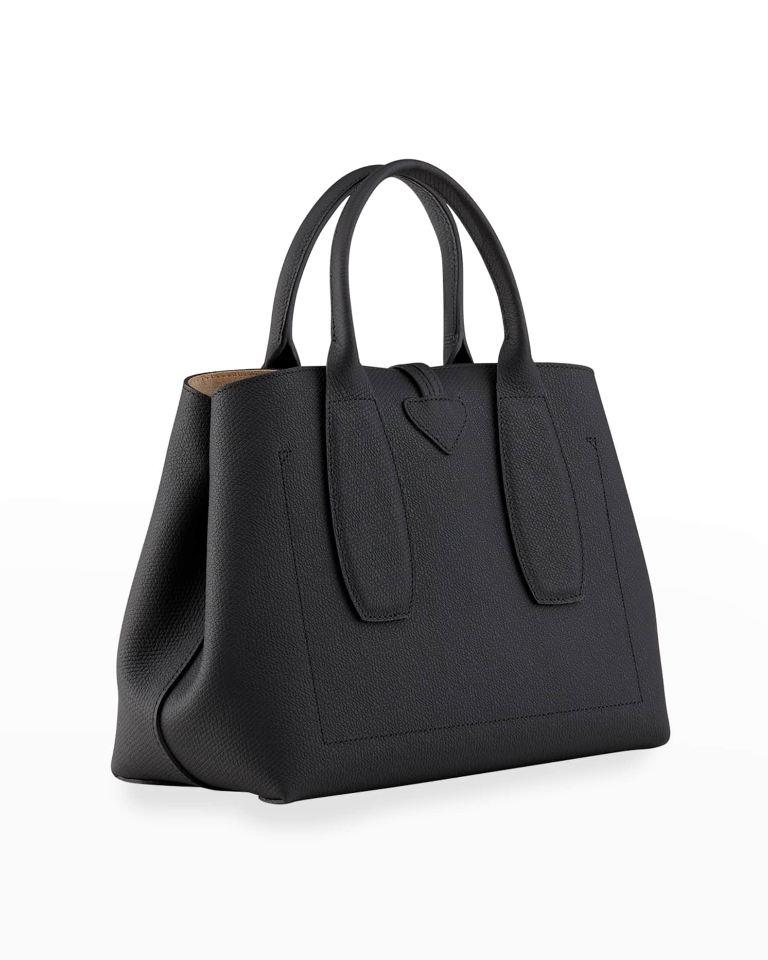 Longchamp Medium Roseau Leather Tote Bag - Neutrals