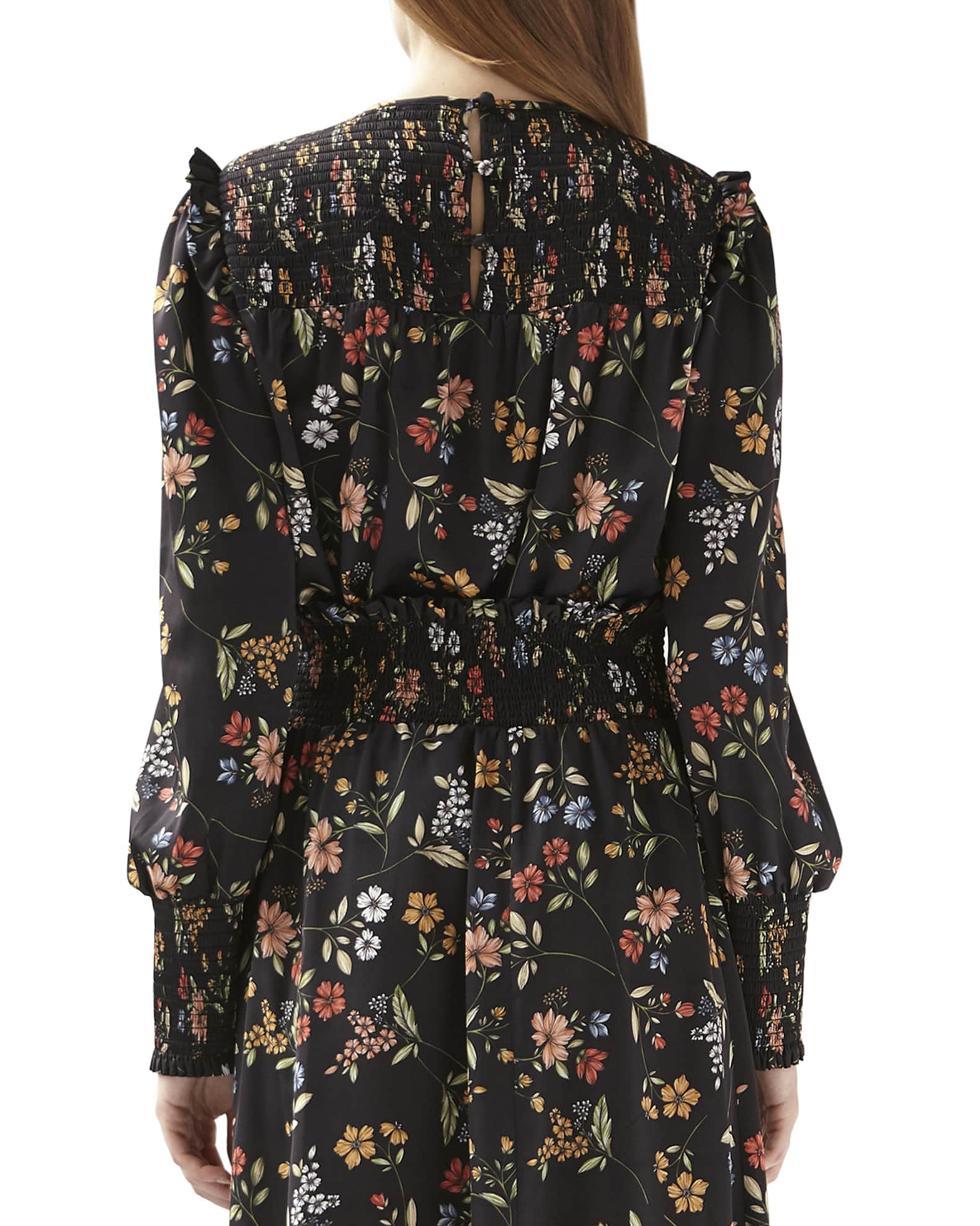 Smocked Floral Long-Sleeve Top 1