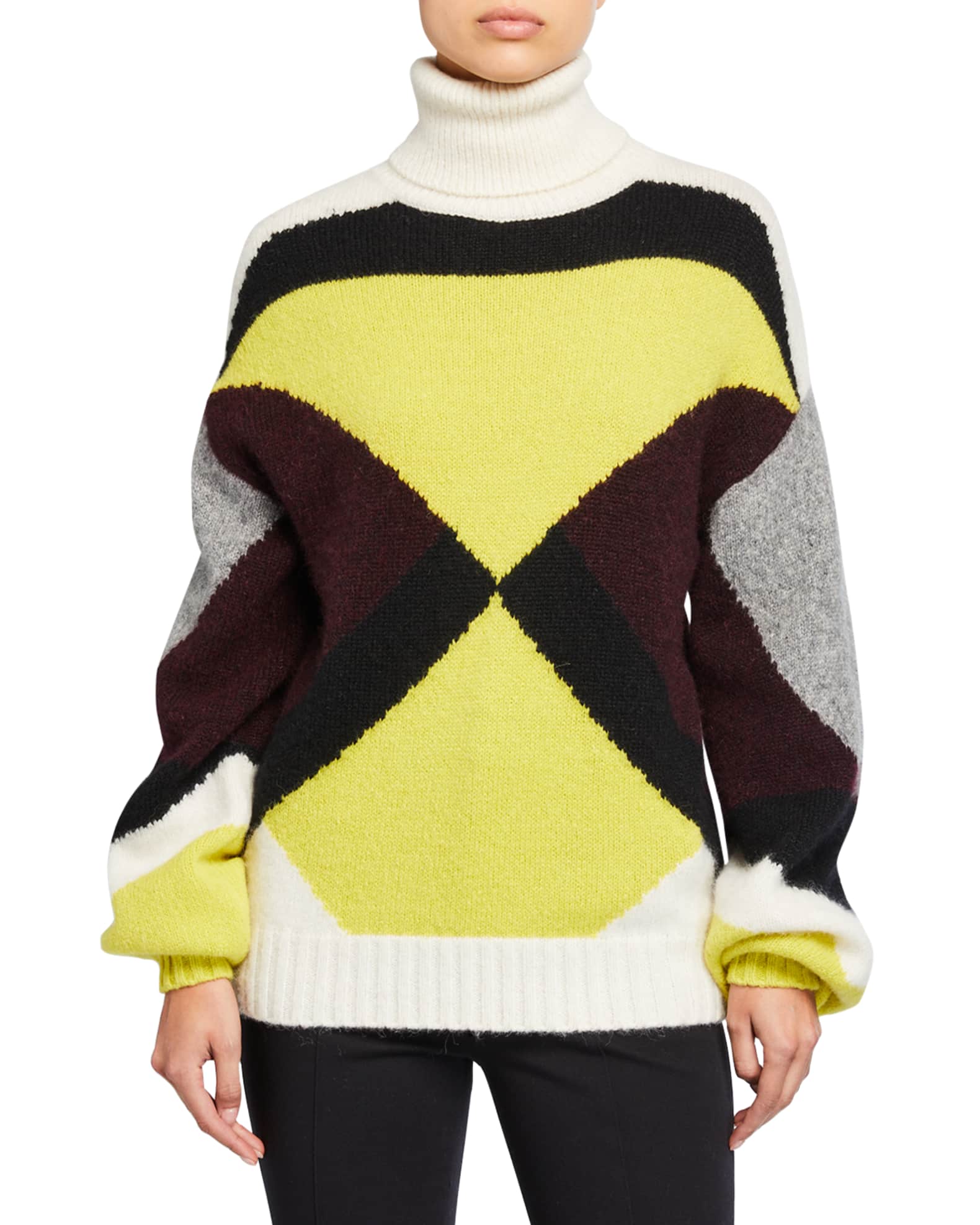 Angelou Colorblock Turtleneck Sweater and Matching Items | Neiman Marcus