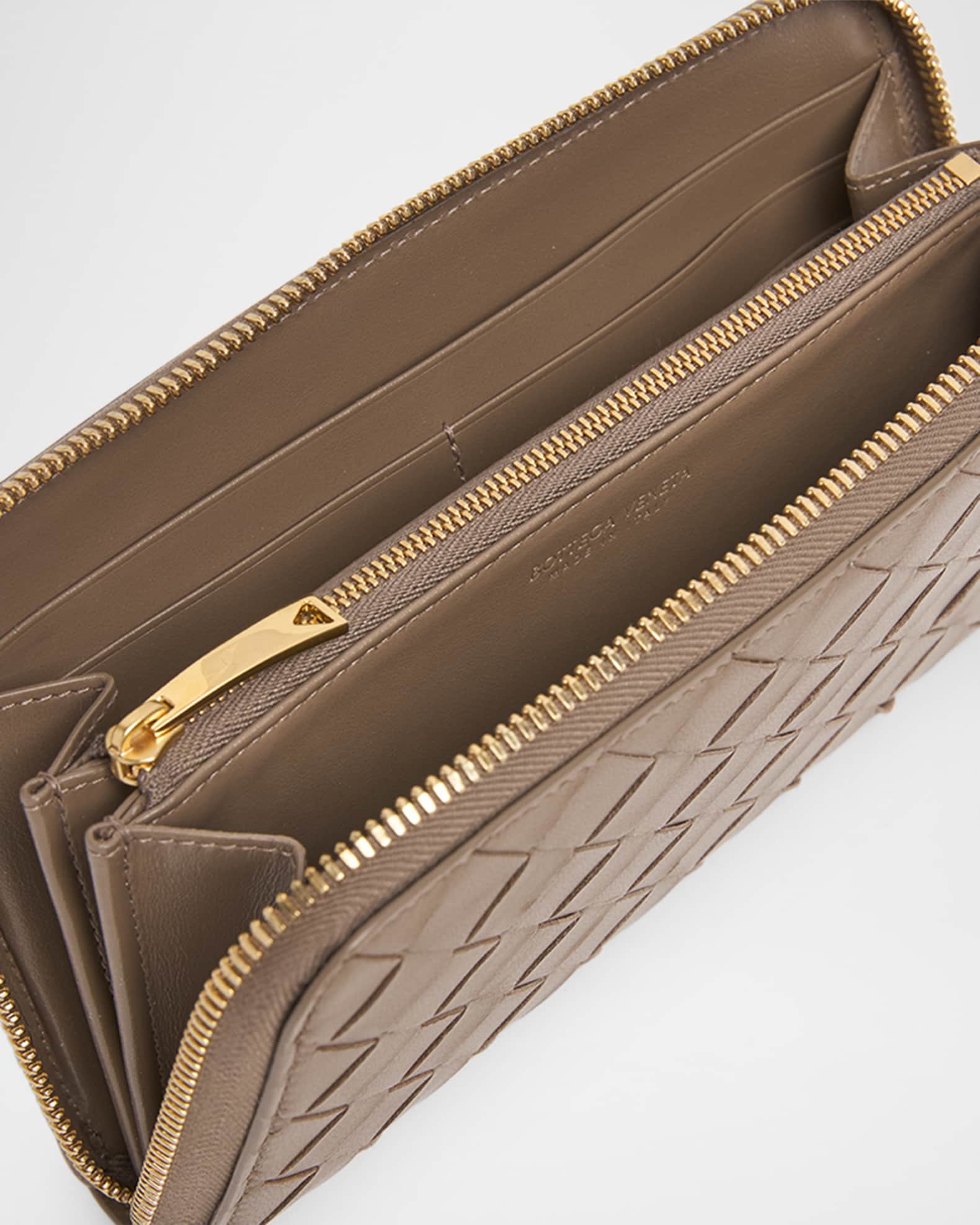 Bottega Veneta Intrecciato Zip-Around Wallet | Neiman Marcus