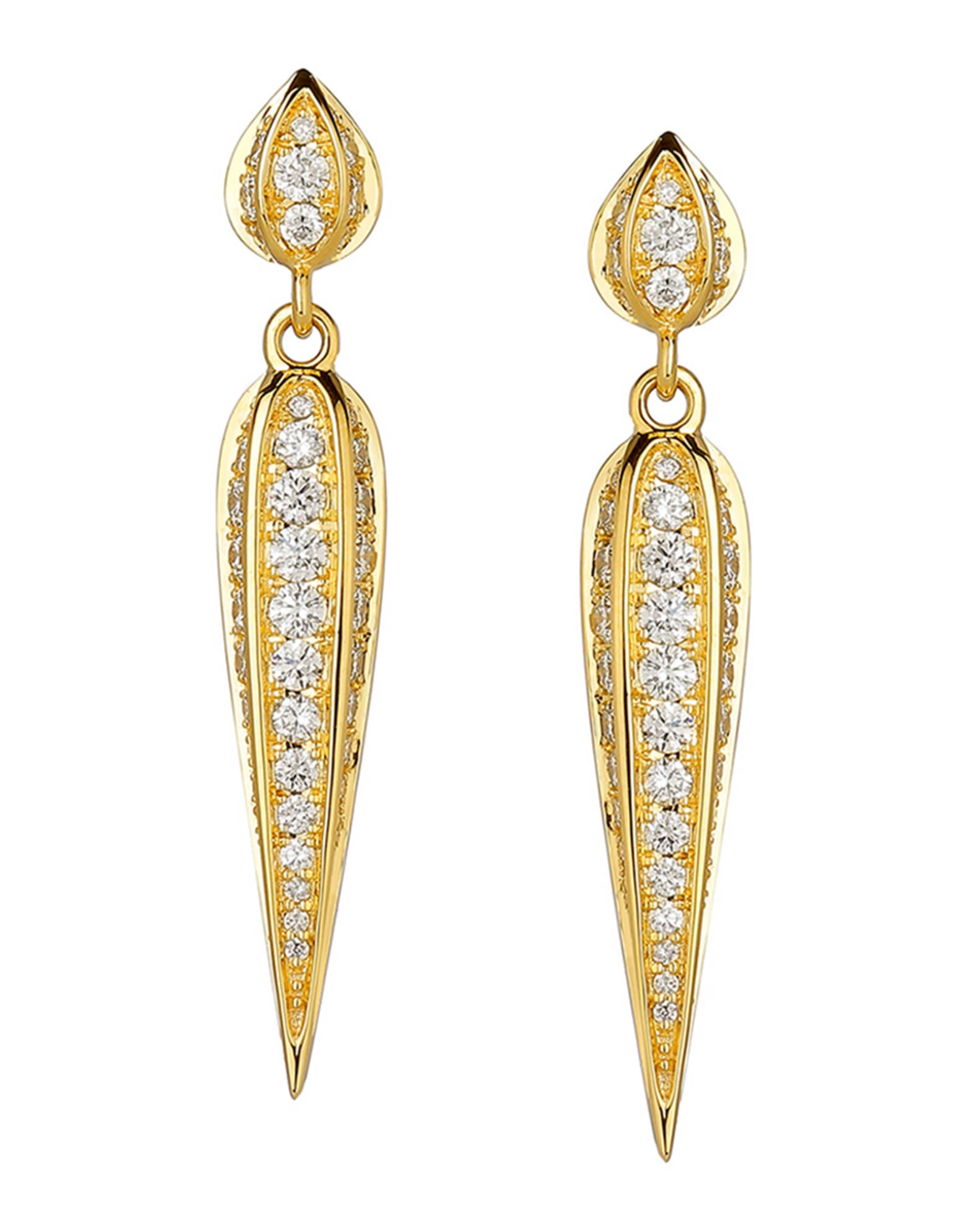 Syna 18k Diamond Stick Dangle Earrings | Neiman Marcus