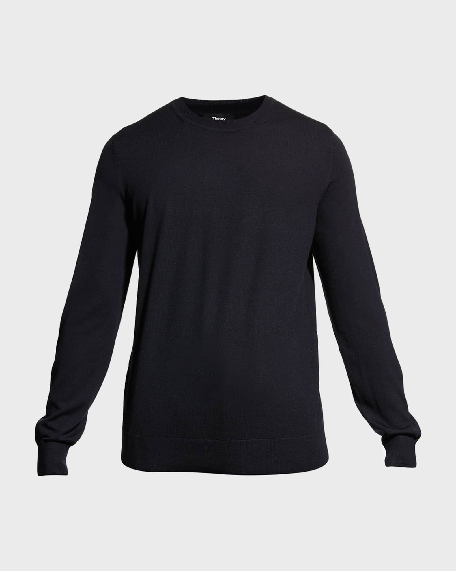 Black Regal Wool Crewneck Sweater