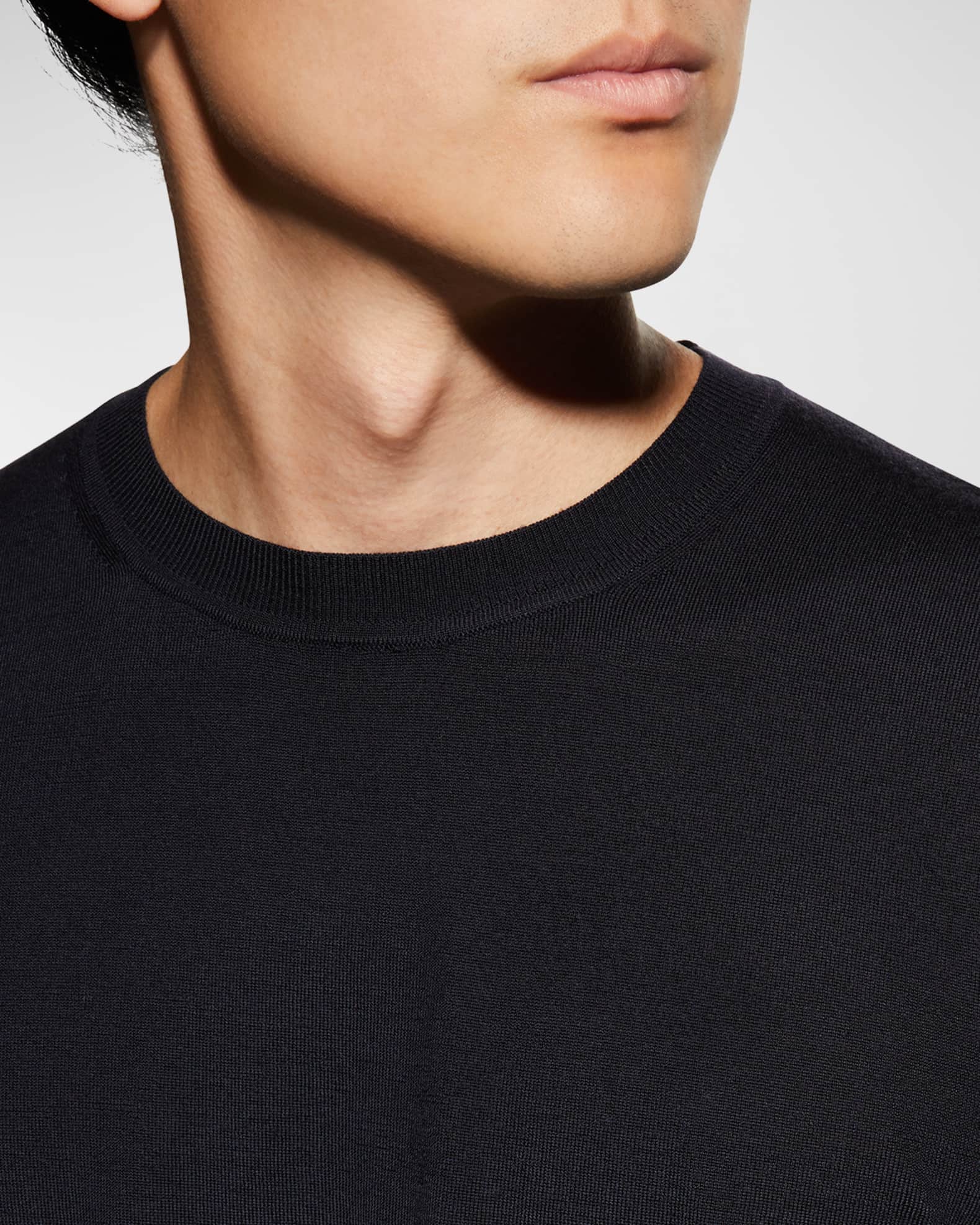 トップス 24ss Theory Regal Wool Crew Neck Sweater Men's Regal Wool Crewneck Sweater in Cool Heather Grey | Theory