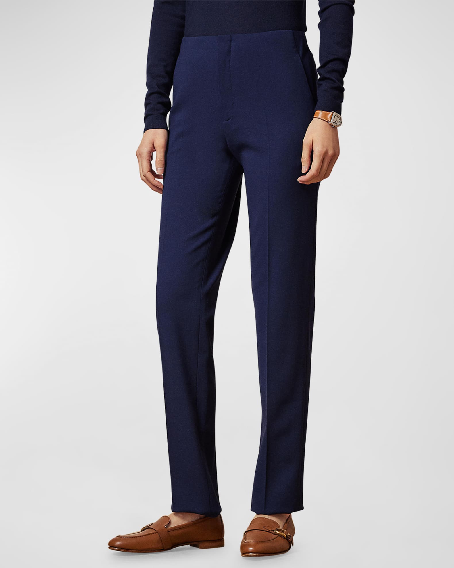 Simone Wool Straight-Leg Pants 1