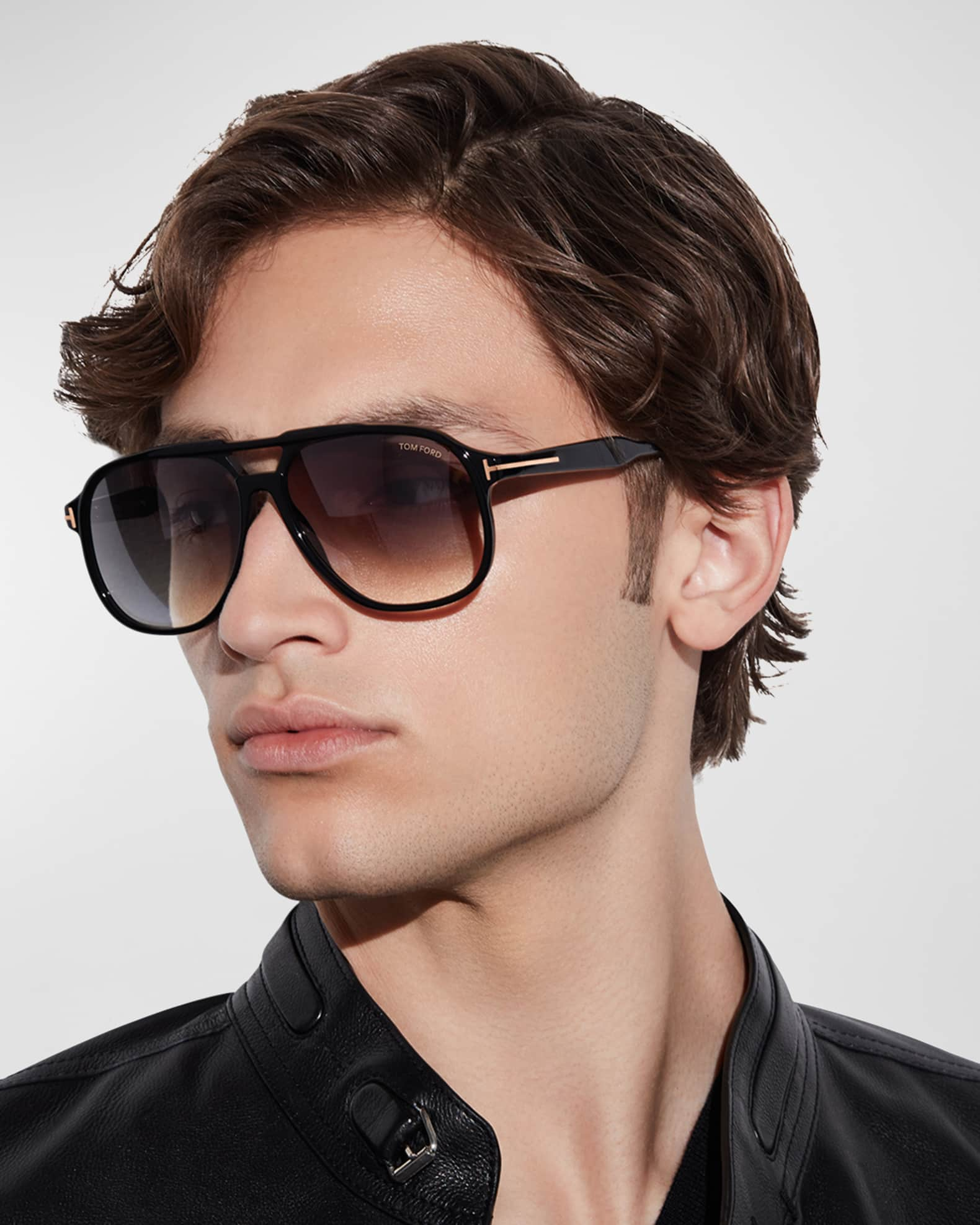 Tom Ford Raphael Gradient Brown Pilot Men's Sunglasses FT0995 32F 59  889214384645 - Sunglasses, Raphael - Jomashop