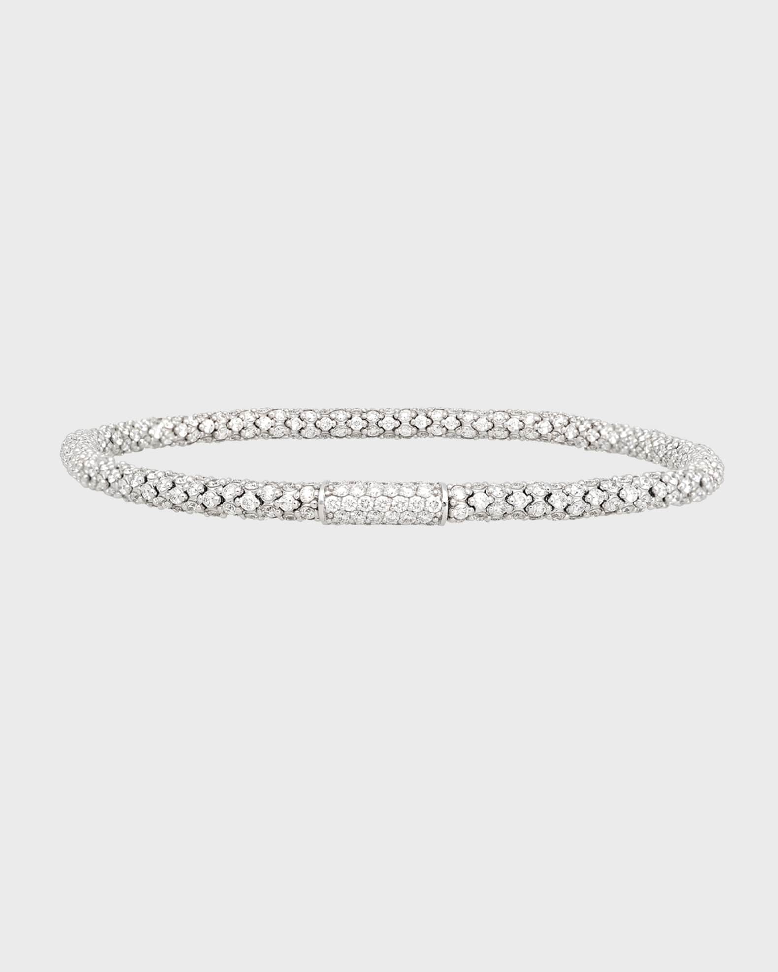 GIOCONDA 18k White Gold All-Diamond Stretch Bracelet 0