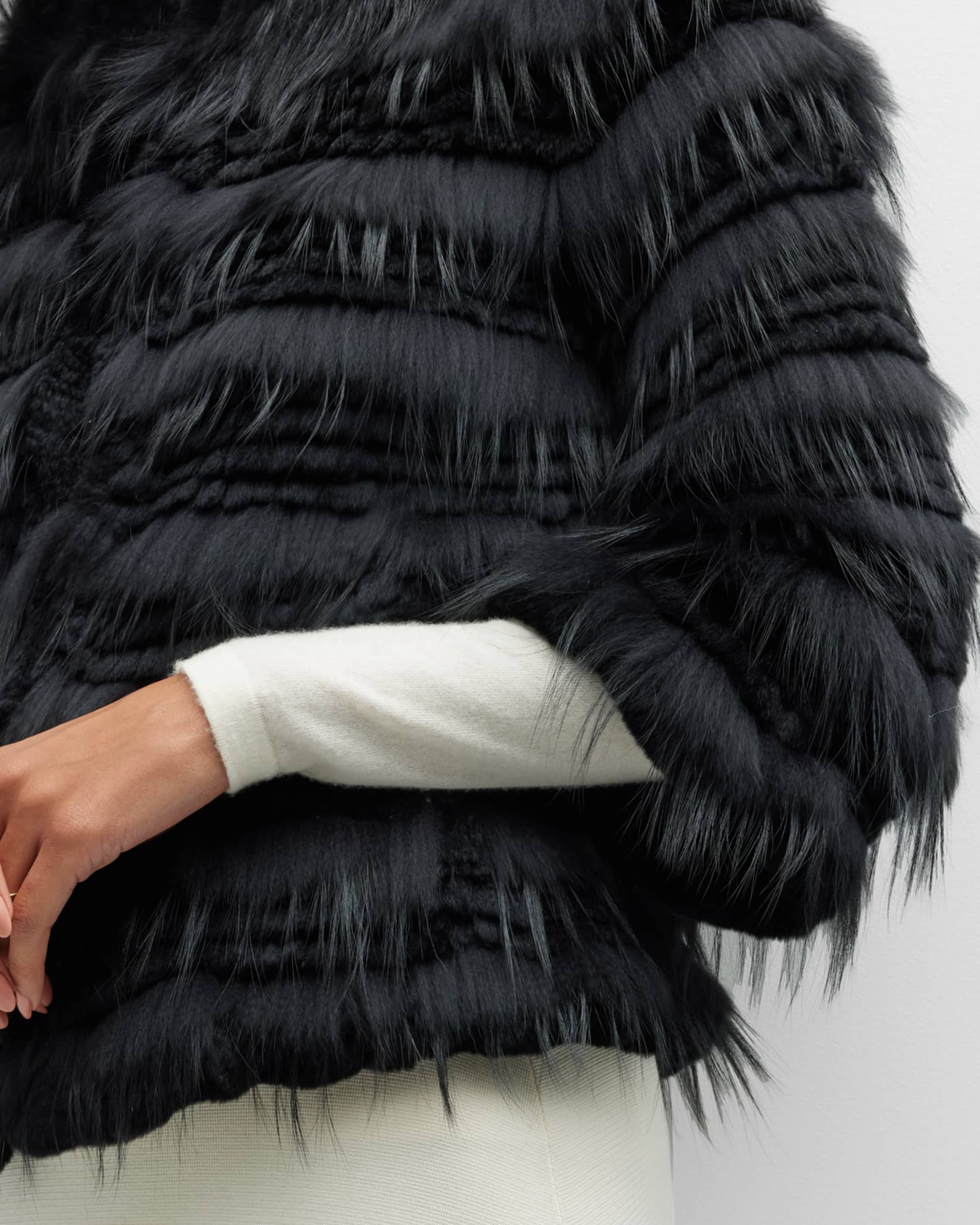 Kelli Kouri Rabbit Fur Jacket in Black