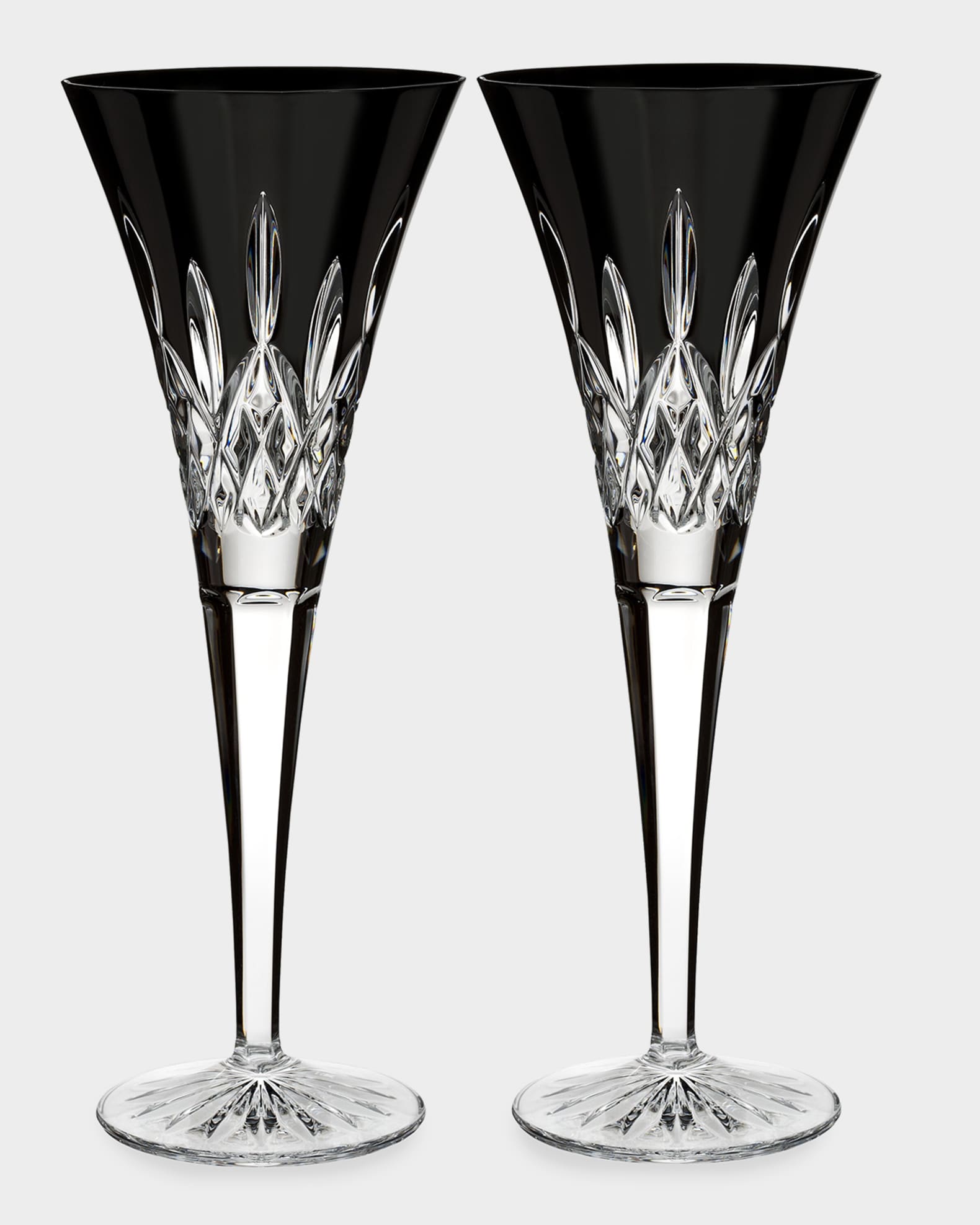 Lismore Black Flute Glasses, Set of 2 0
