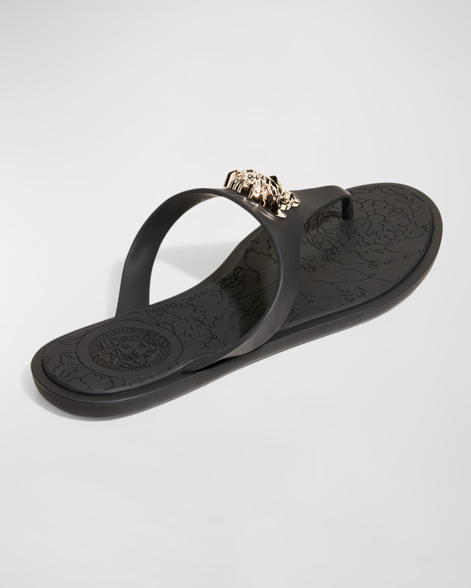 Versace palazzo flat thong sandals 2025