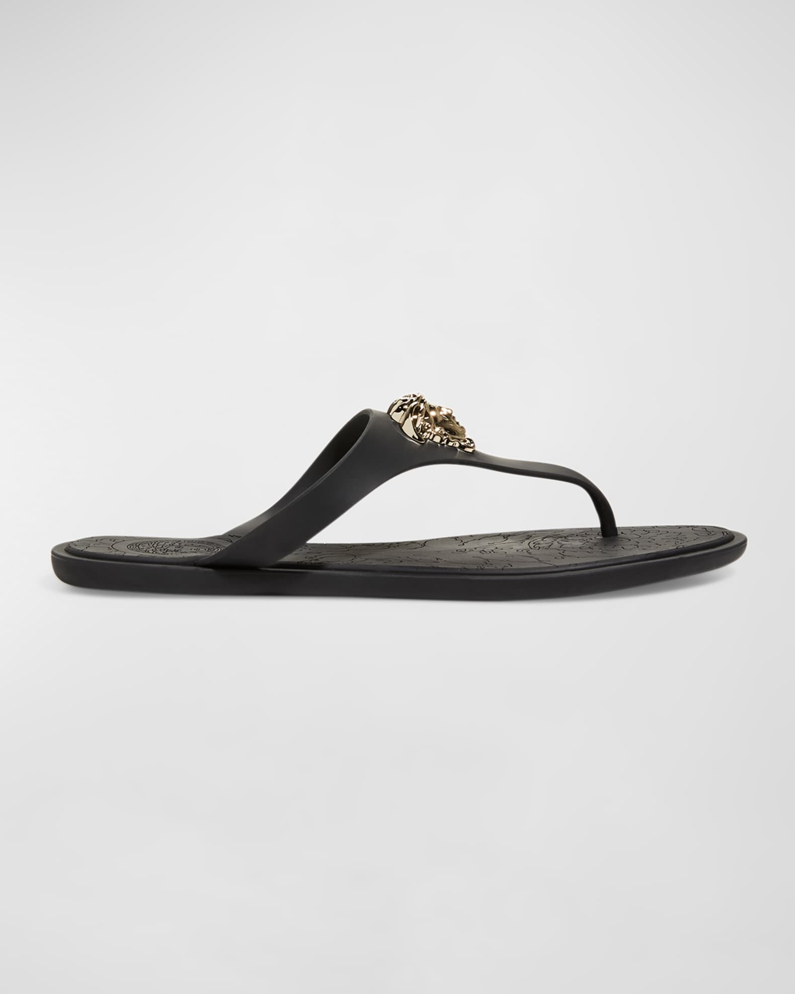 Versace La Medusa Flat Sandals | Neiman Marcus