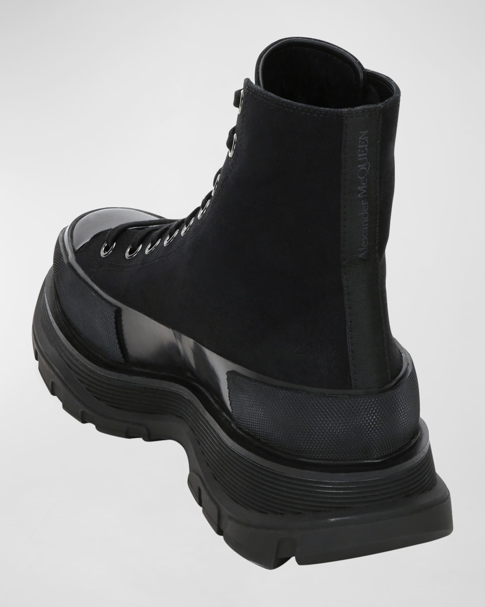 Alexander McQueen Tread Slick Boot Leather Jet Black