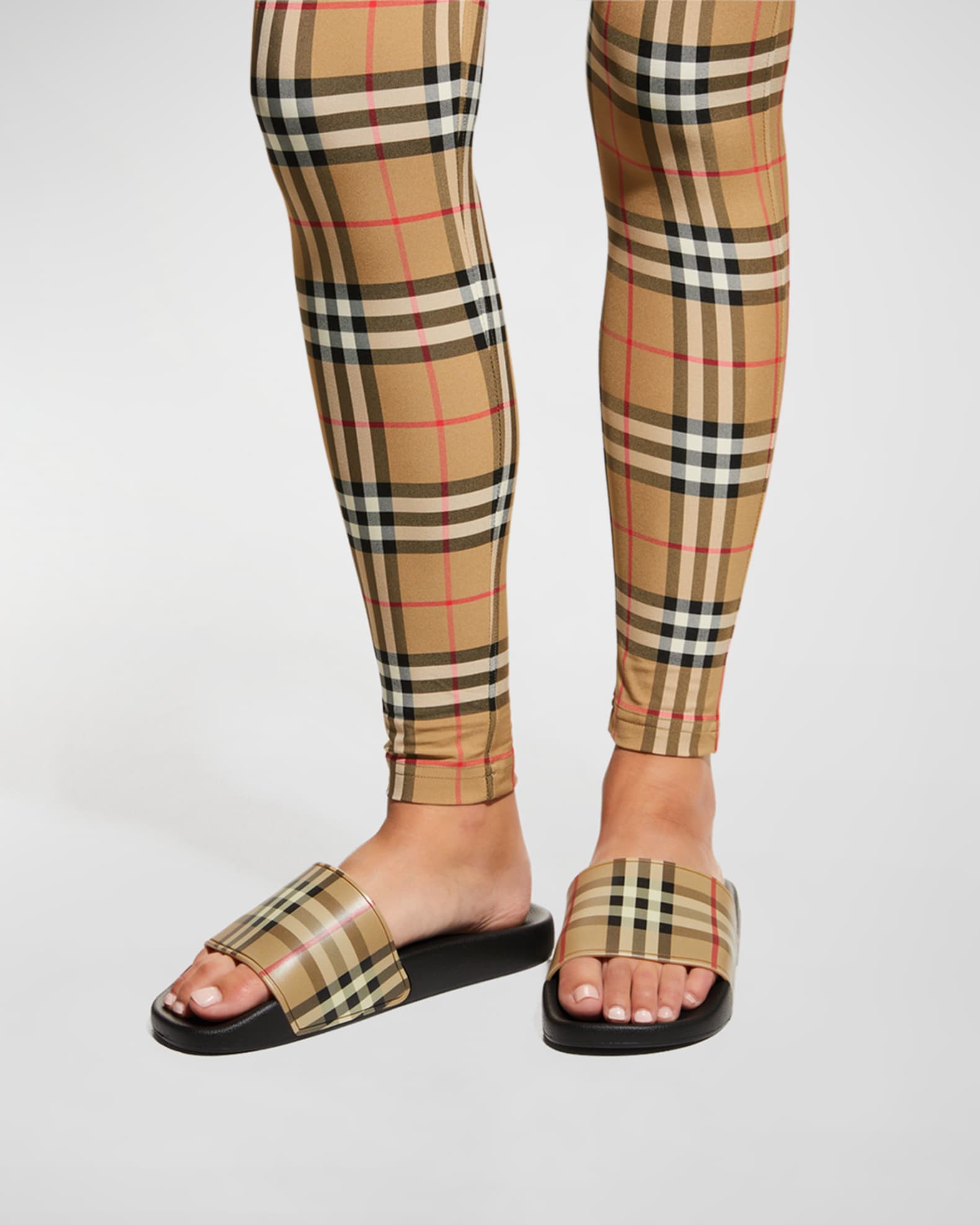 Burberry Furley Vintage Check Slide Sandals | Neiman Marcus