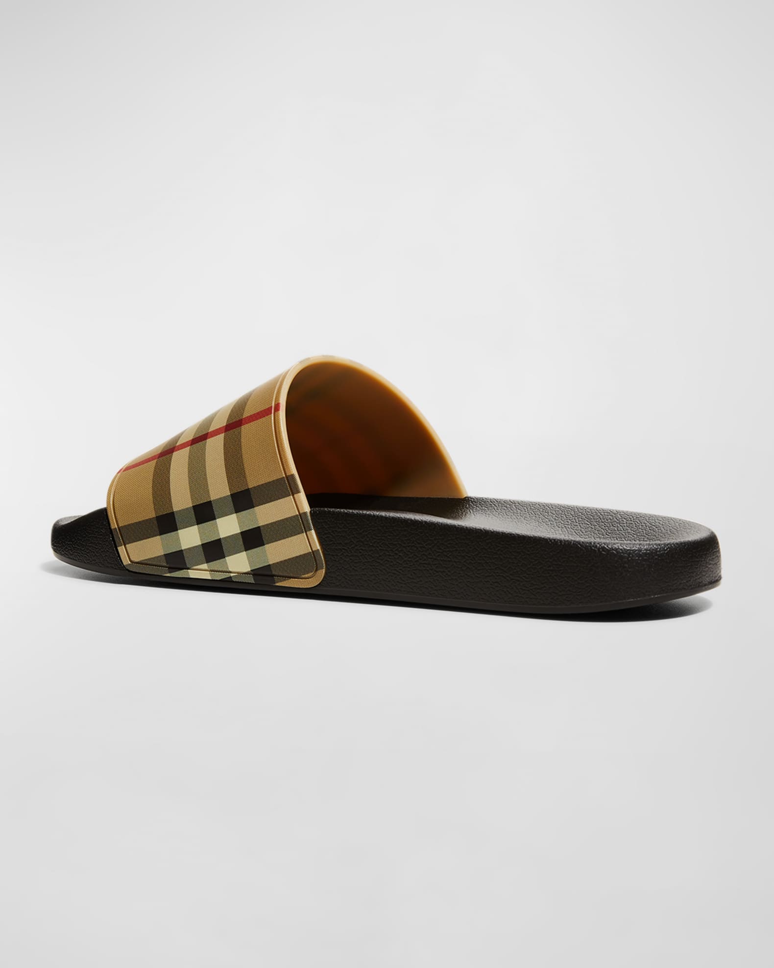 Burberry Furley Vintage Check Slide Sandals | Neiman Marcus