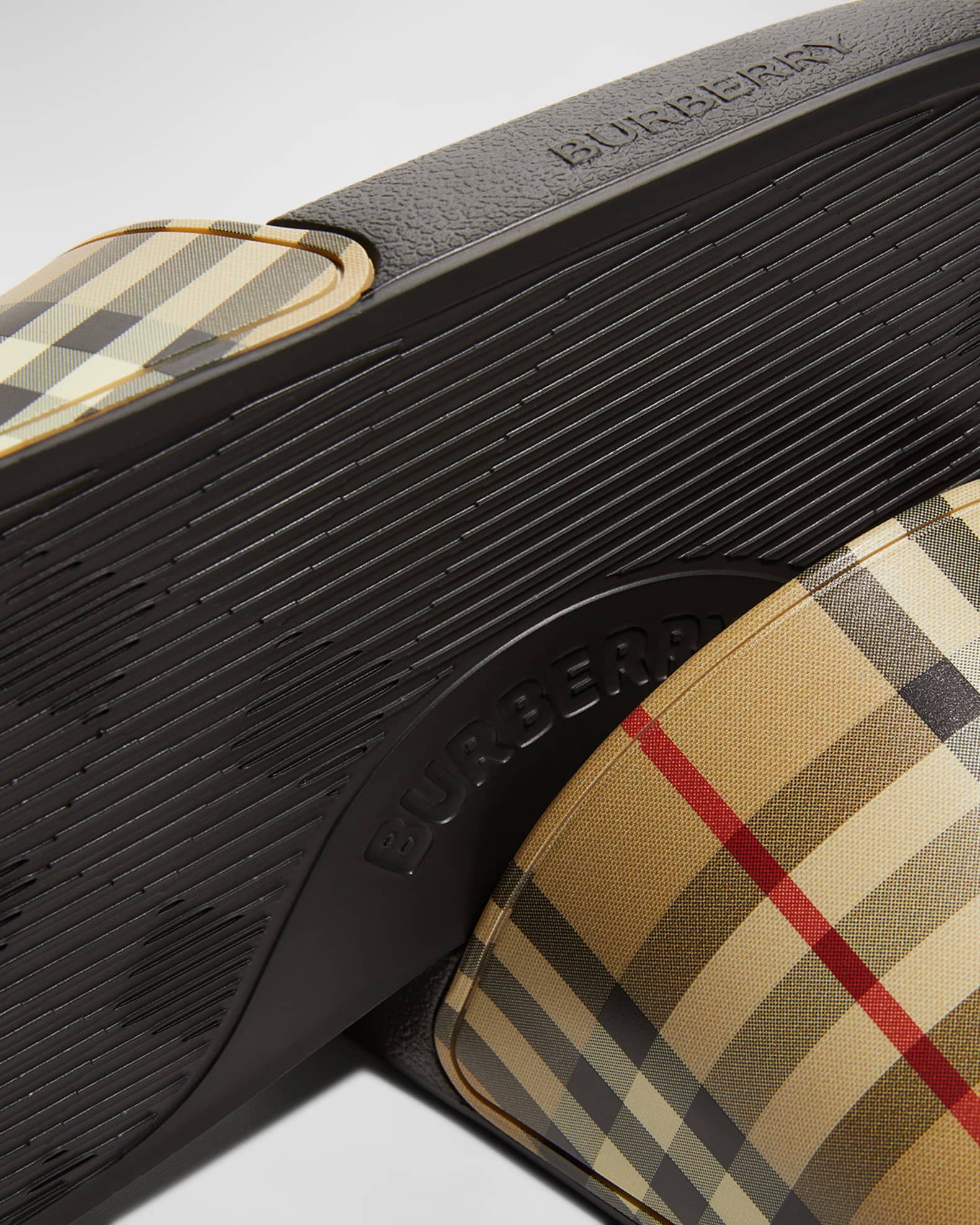 Burberry check slides hotsell