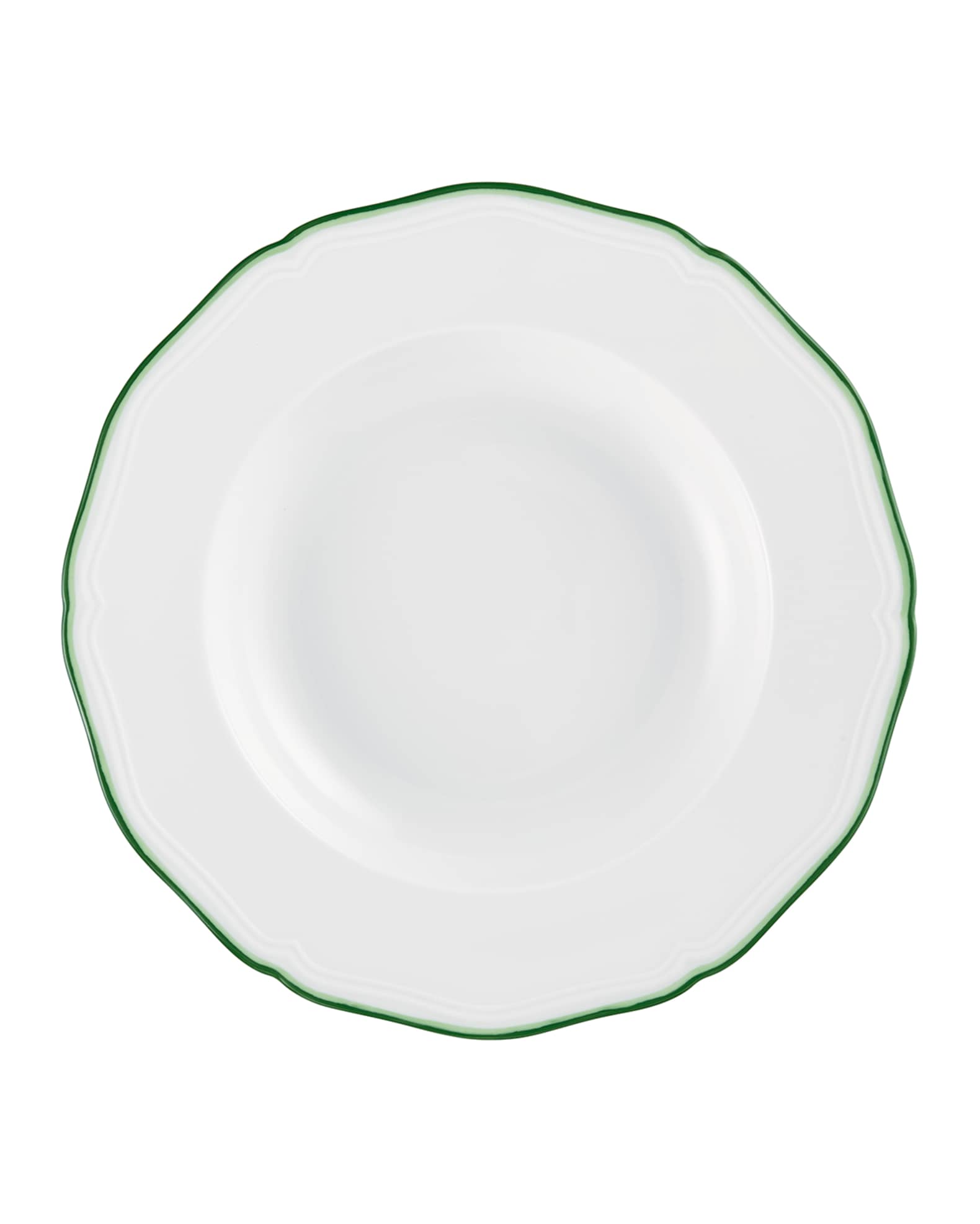 Touraine Double Filet Green Rim Plate 0