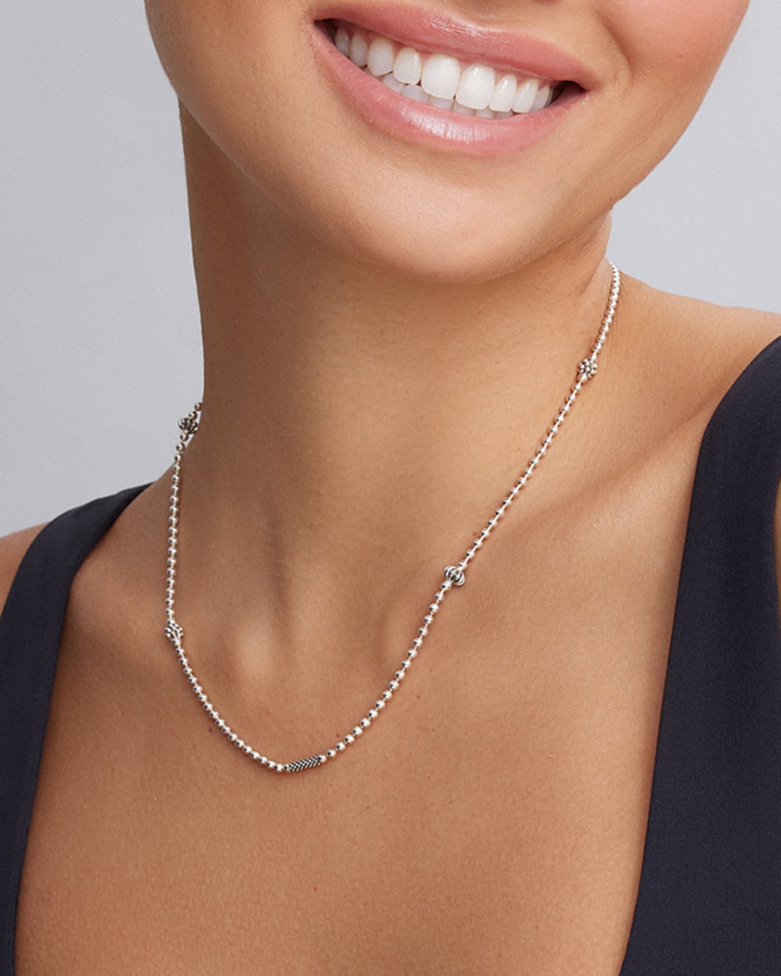 LAGOS Caviar Icon Fluted Station Necklace Neiman Marcus